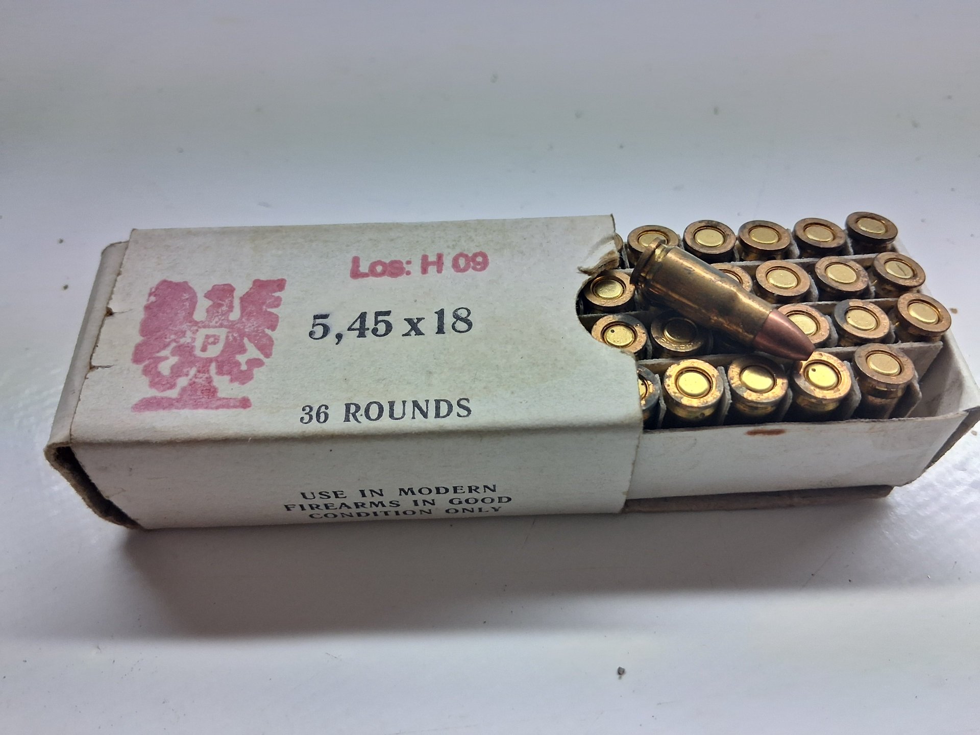 36 Schuss 5,45x18 (PSM) Made in Tula, Russia 40gr FMJ Seltene Sammlermunition – Bild 1