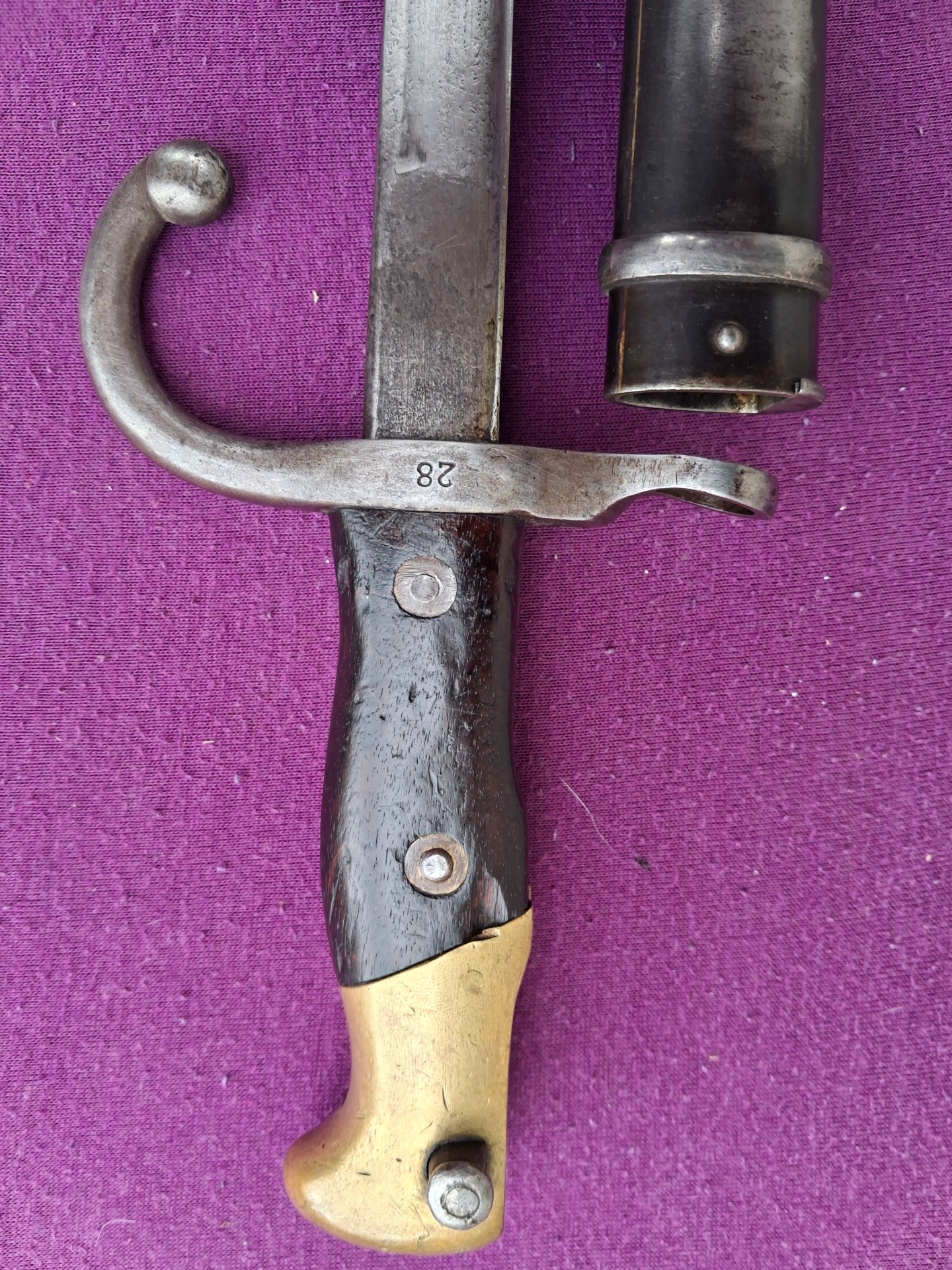 franz. Gras Bajonett, Waffenfabrik Steyer 1881 selten, – Bild 3