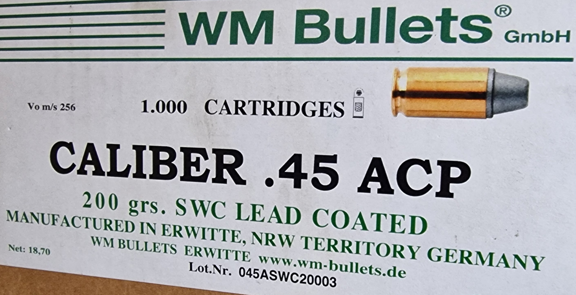 1000 Hülsen 45 ACP WM Bullets – Bild 2