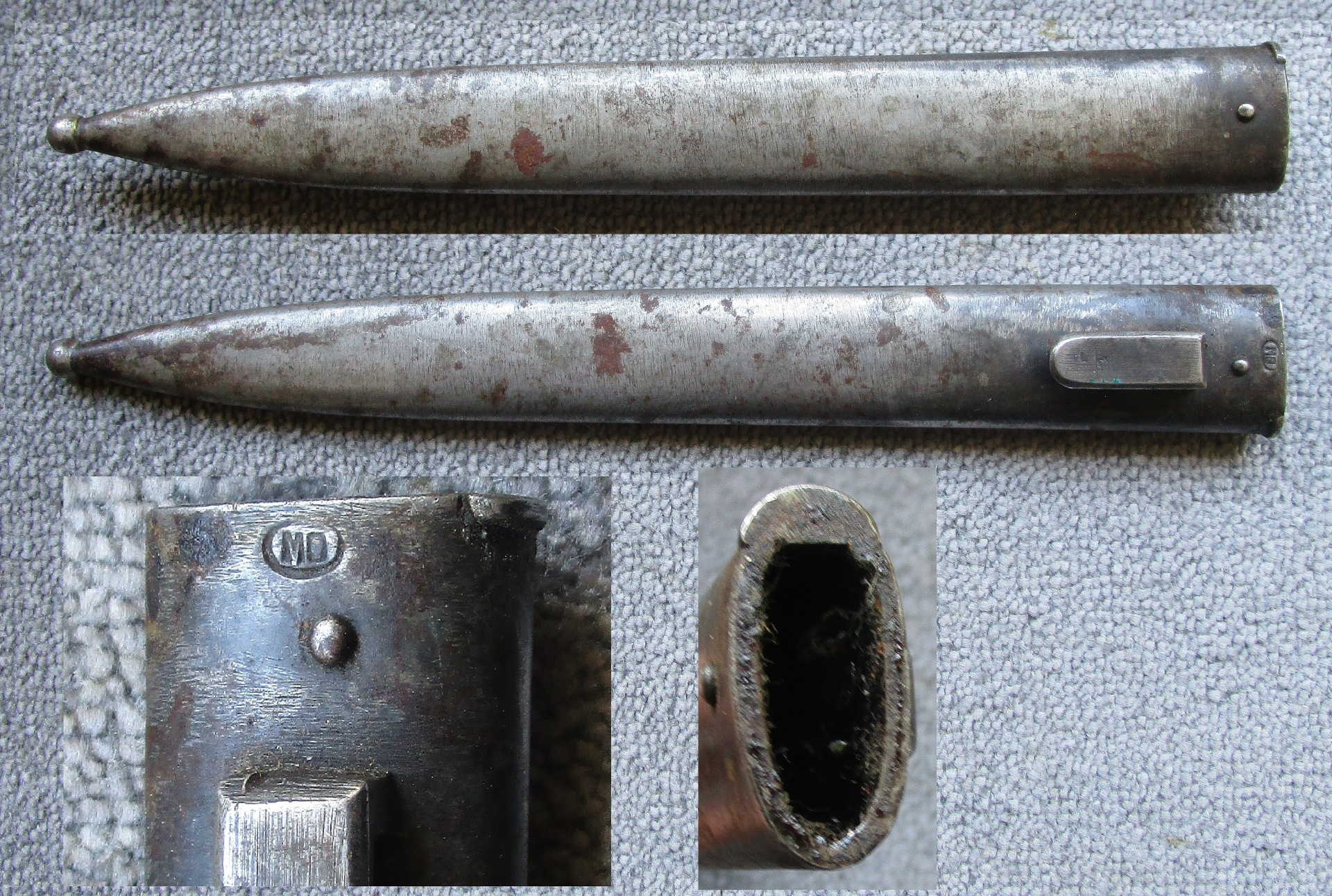 Bajonettscheide Scheide für Steyr M95 1895 Karabiner Hersteller MO Mährische Stahlwerke Olmütz Seite – Bild 1