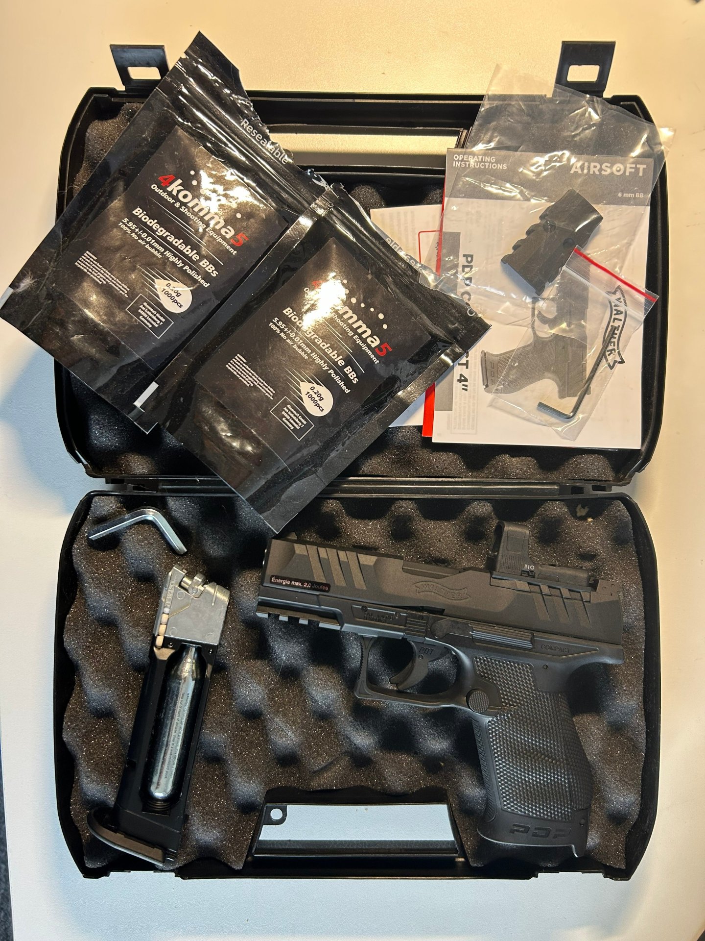 Walther PDP Compat 4" BB 6mm Rotpunkt ++1800 Kugeln – Bild 1