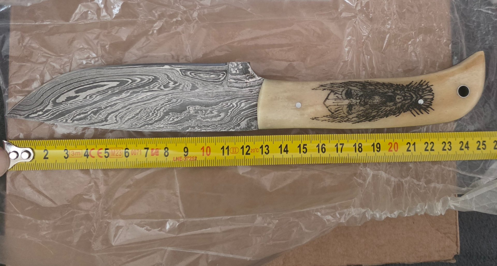 Konvolut 39 handgefertigte Damastmesser mit Lederscheide - neuwertig – Bild 2