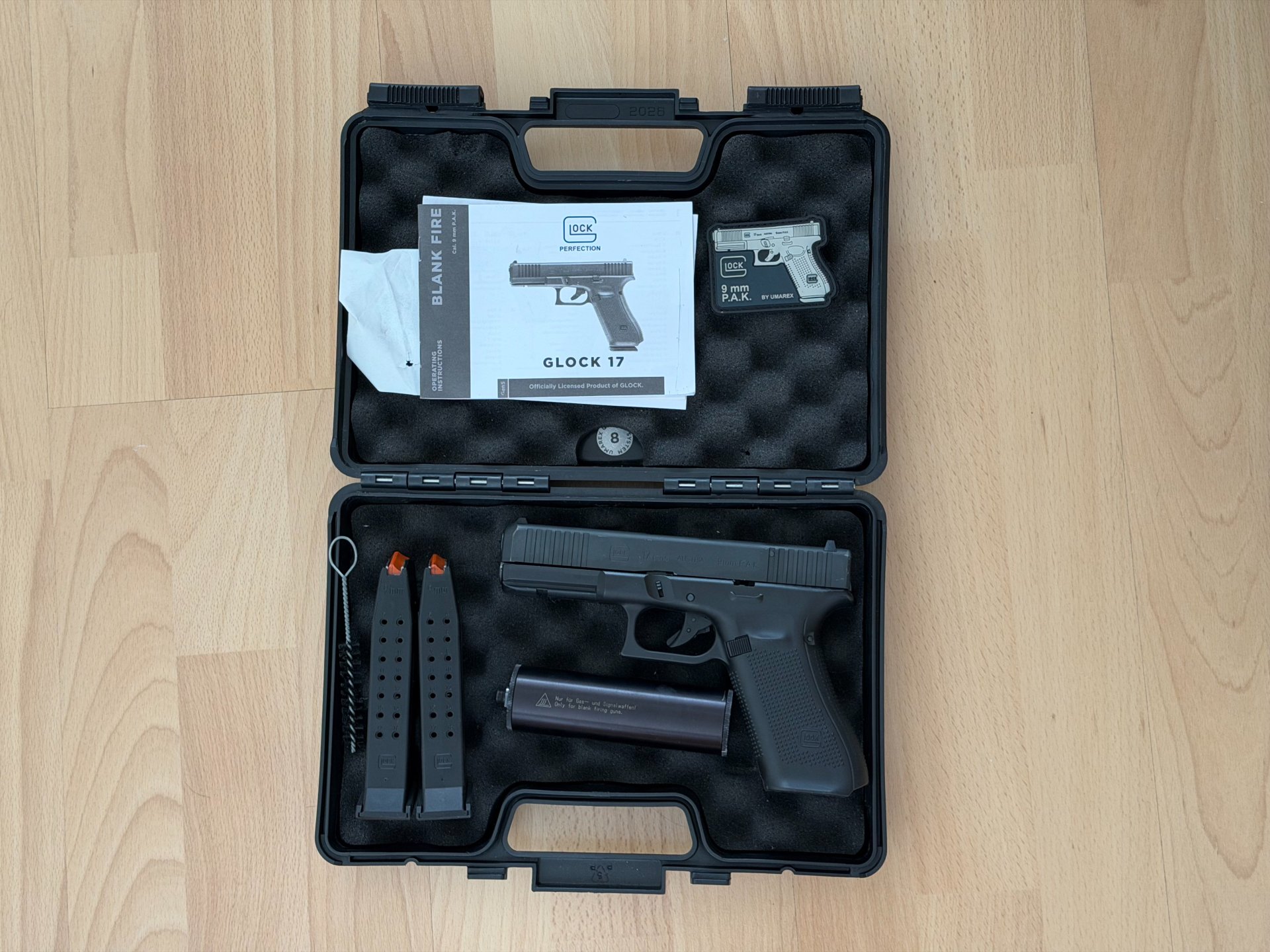 Glock 17 Gen. 5 P.A.K. 9mm -Pistole, Schalldämpfer + Magazin – Bild 1