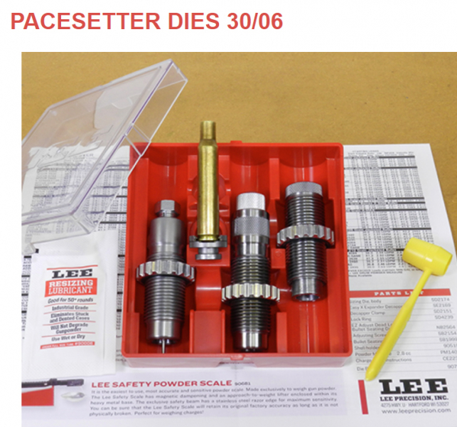 LEE 3-Die-Pacesetter Langwaffen Matrizensatz-SET Full-Length | .30-06 Springfield 30/06 Spr. #90508 – Bild 1