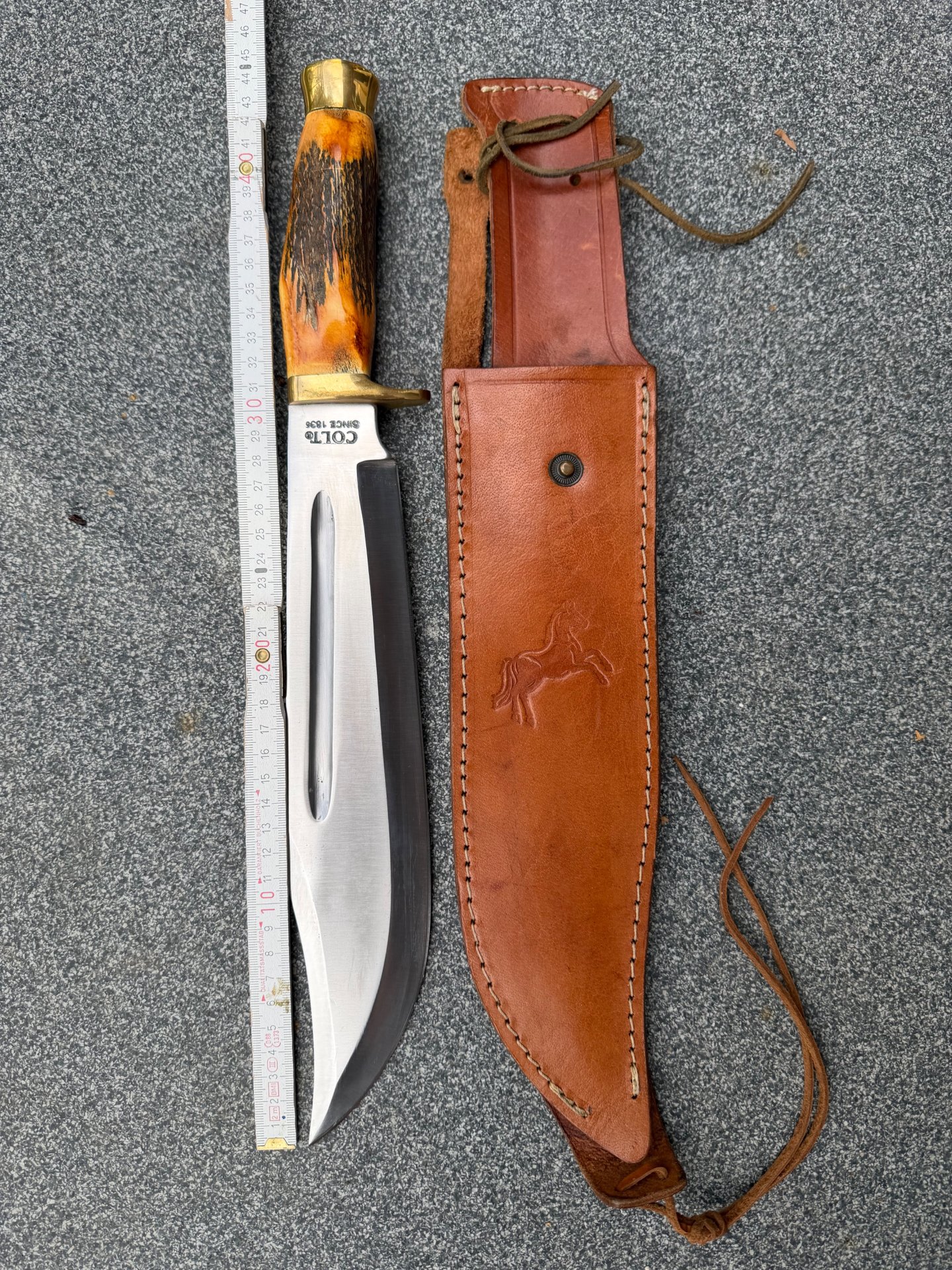 XXL Colt Bowie Messer Hirschhorn unbenutzt – Bild 1