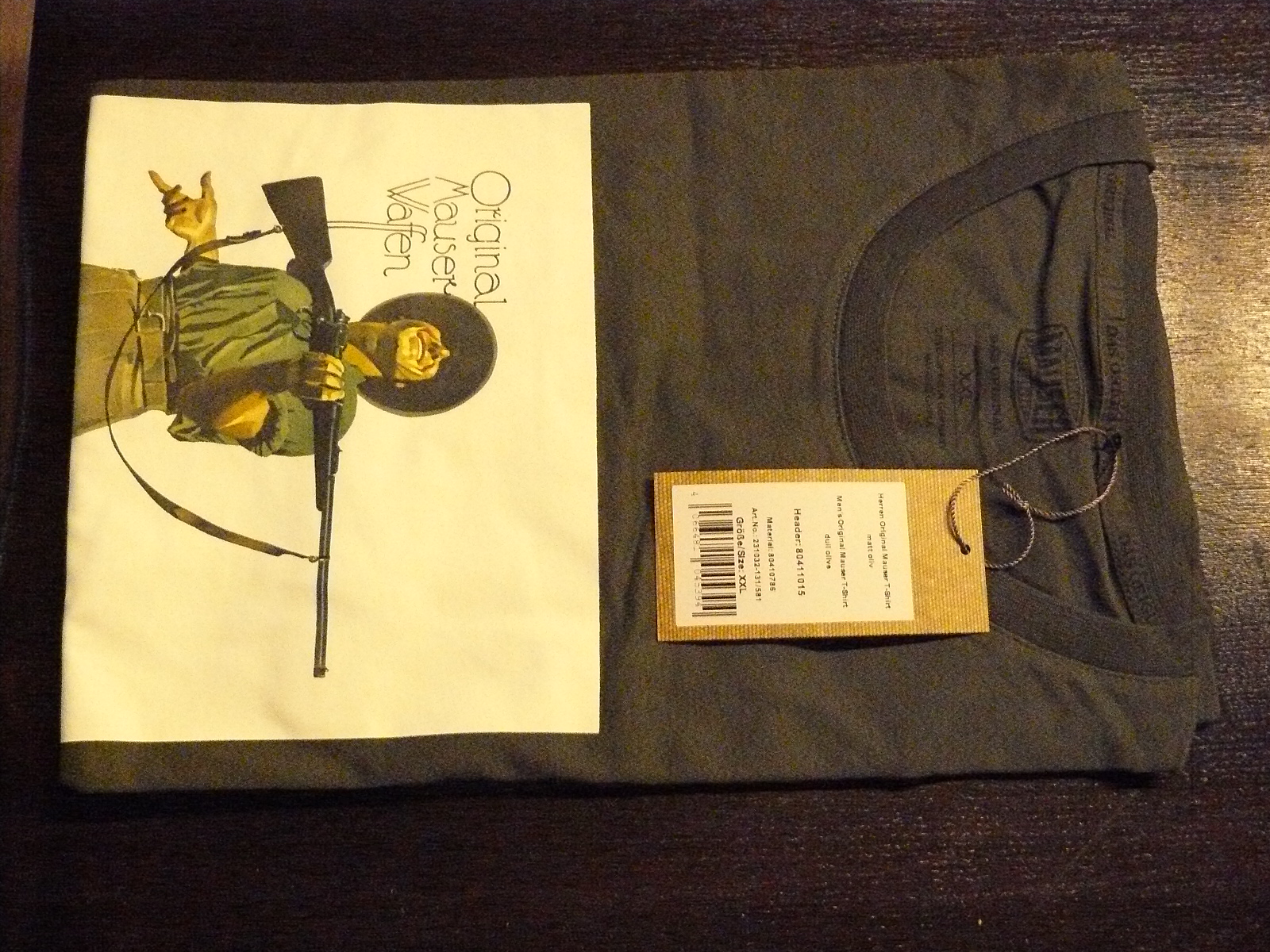 Neues original Mauser T-Shirt in Oliv, Größe 2 XL – Bild 1