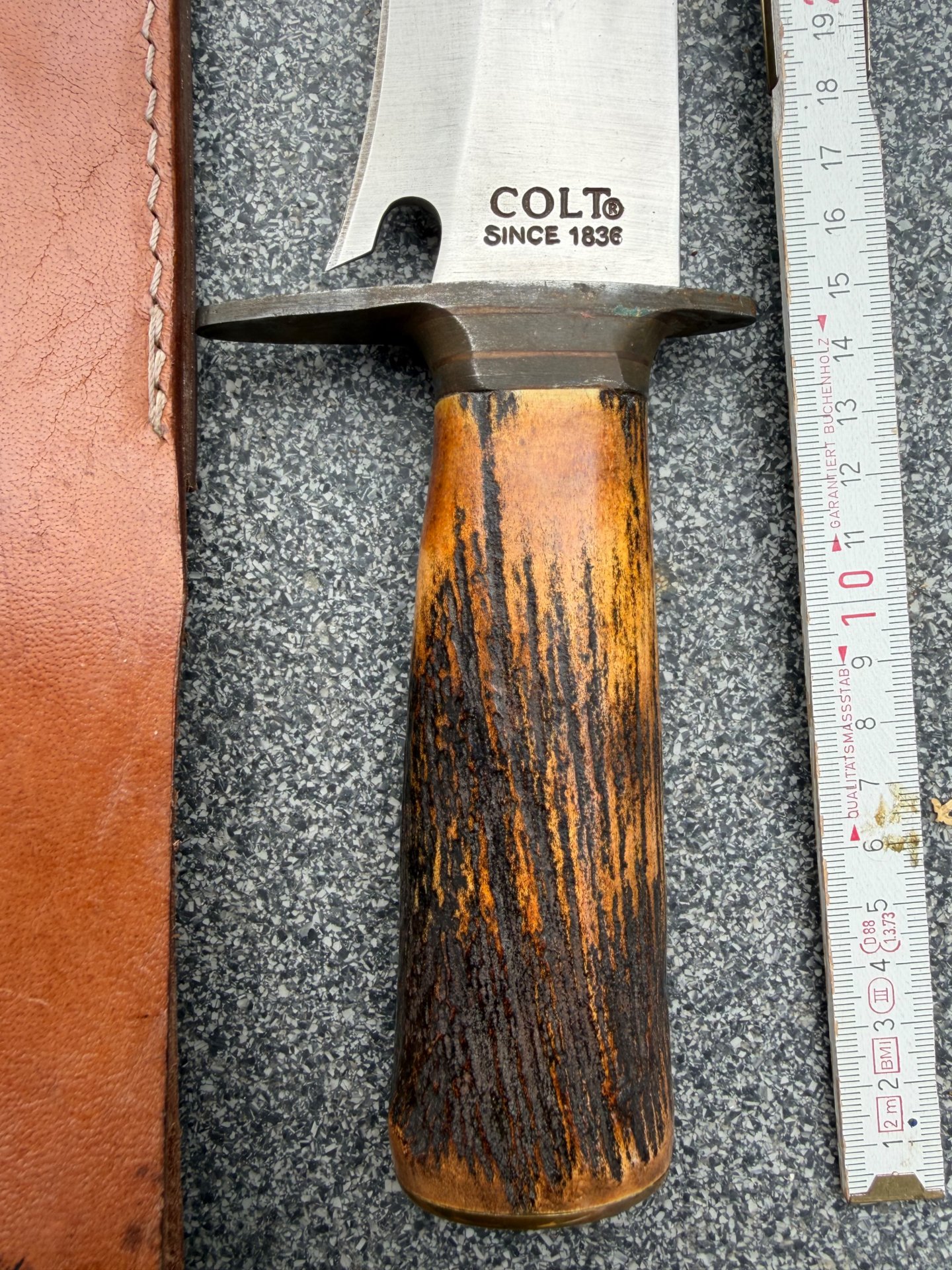 XXL Colt Bowie CT 829 Messer Hirschhorn unbenutzt – Bild 5
