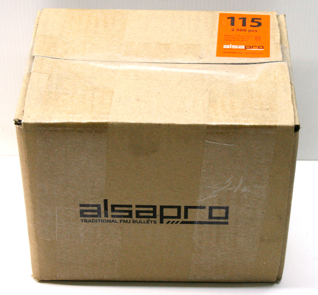 2.500 ! 5 x 500 Stück ALSA PRO FMJ Vollmantel RN Rundkopf Geschosse .355 9mm Luger 9x19 115gr 7,45g – Bild 1