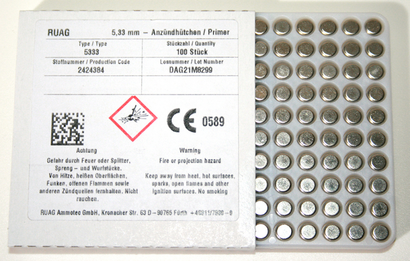 1.000 Stück RWS Anzündhütchen #5333 Large Rifle Magnum L.R. L.R.M. 5,33mm großkalibrige Büchsen – Bild 1