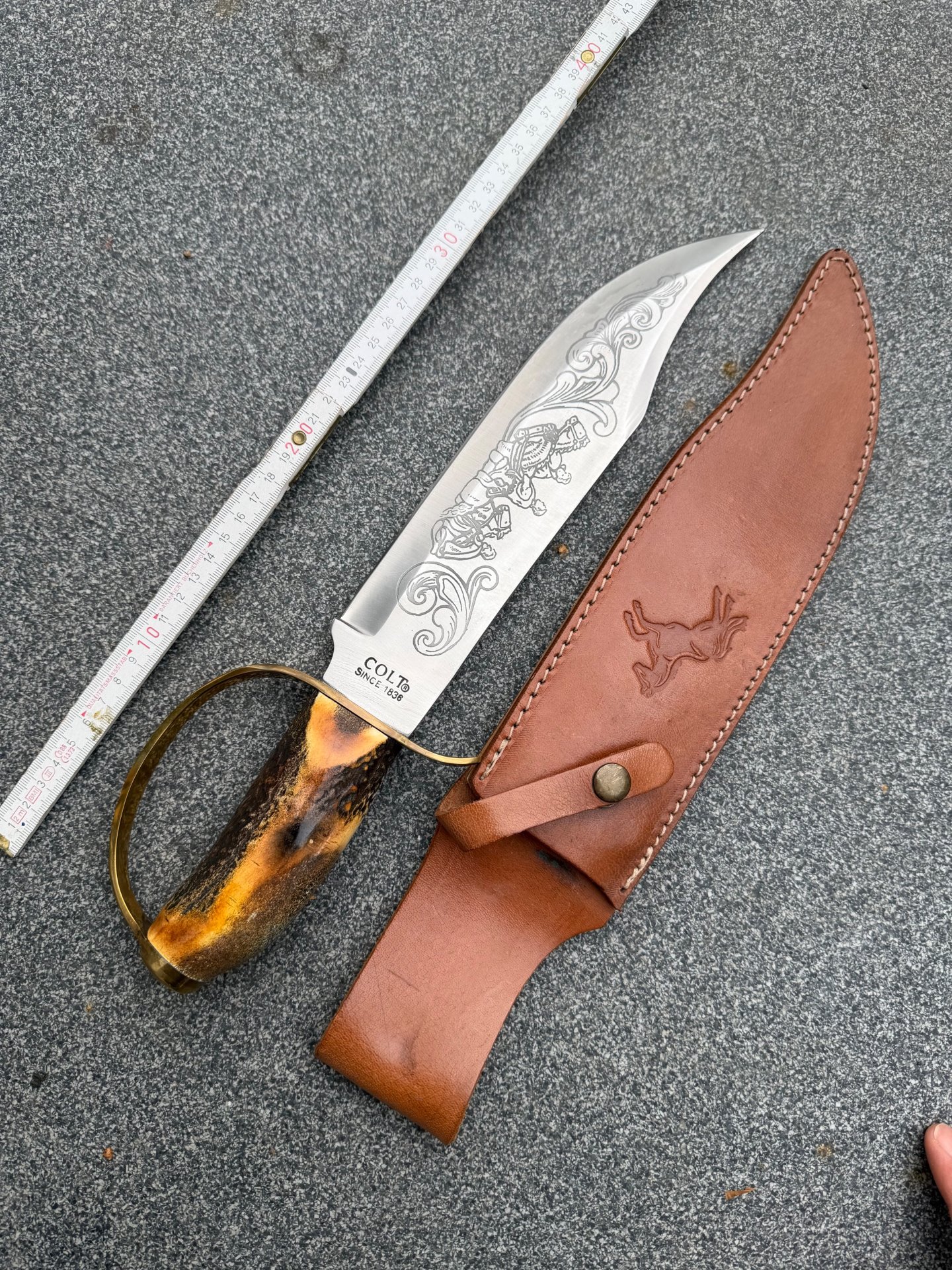 XXL Colt Bowie Messer CT 801 Hirschhorn unbenutzt – Bild 1