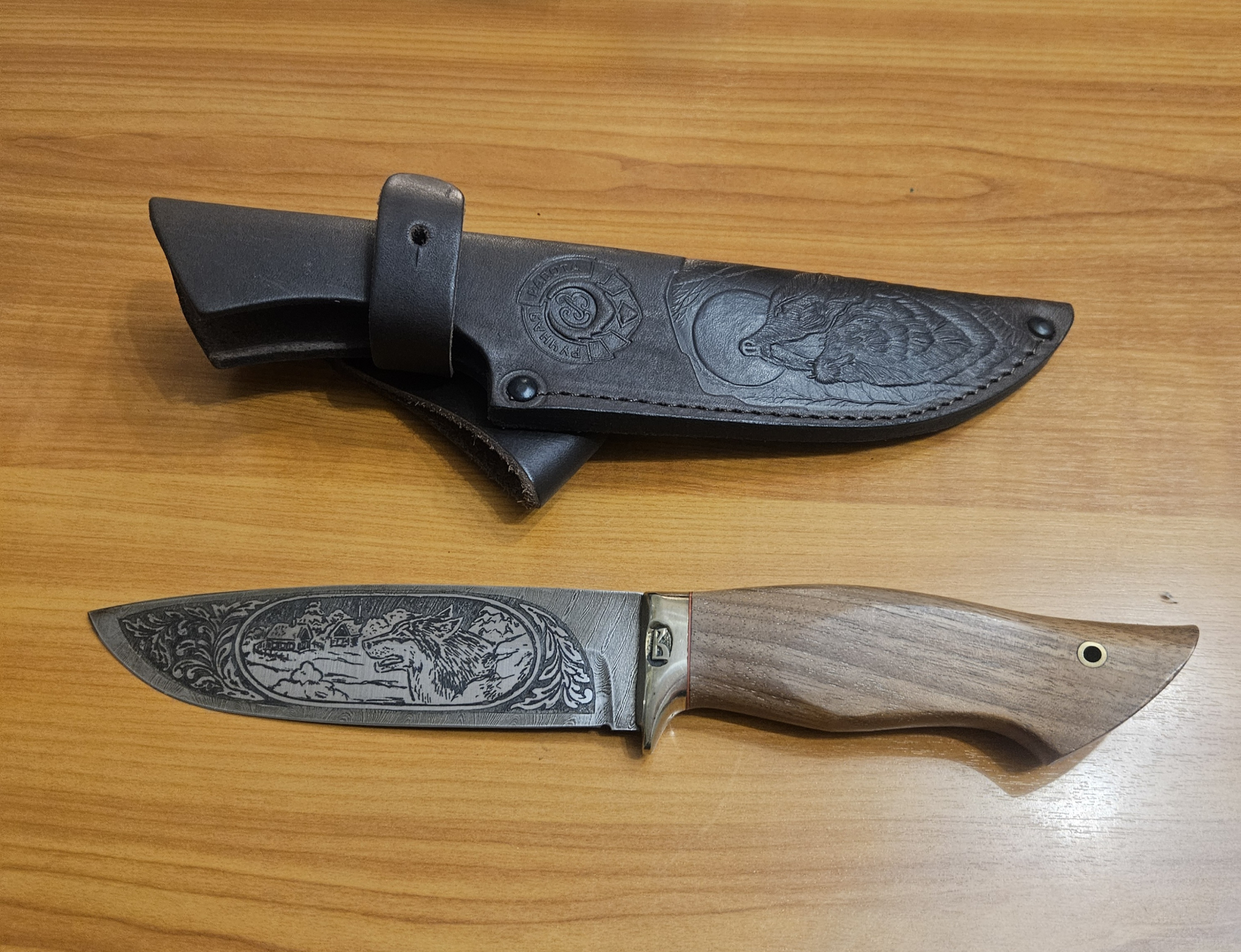 Damast Jagd- / Custom Messer – Bild 2