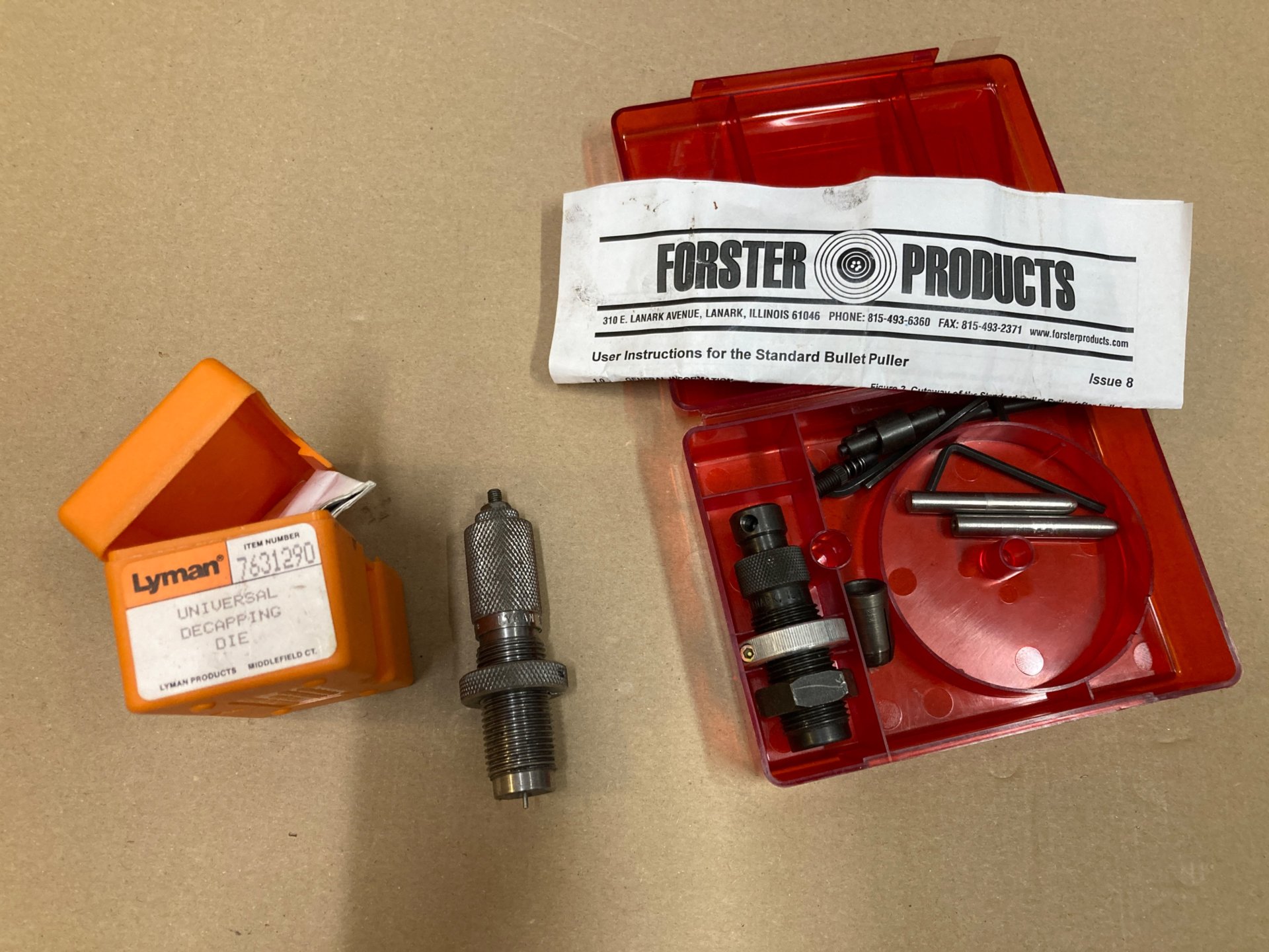 Matrize Decapping Die und Bullet Puller Lyman / Forster – Bild 1