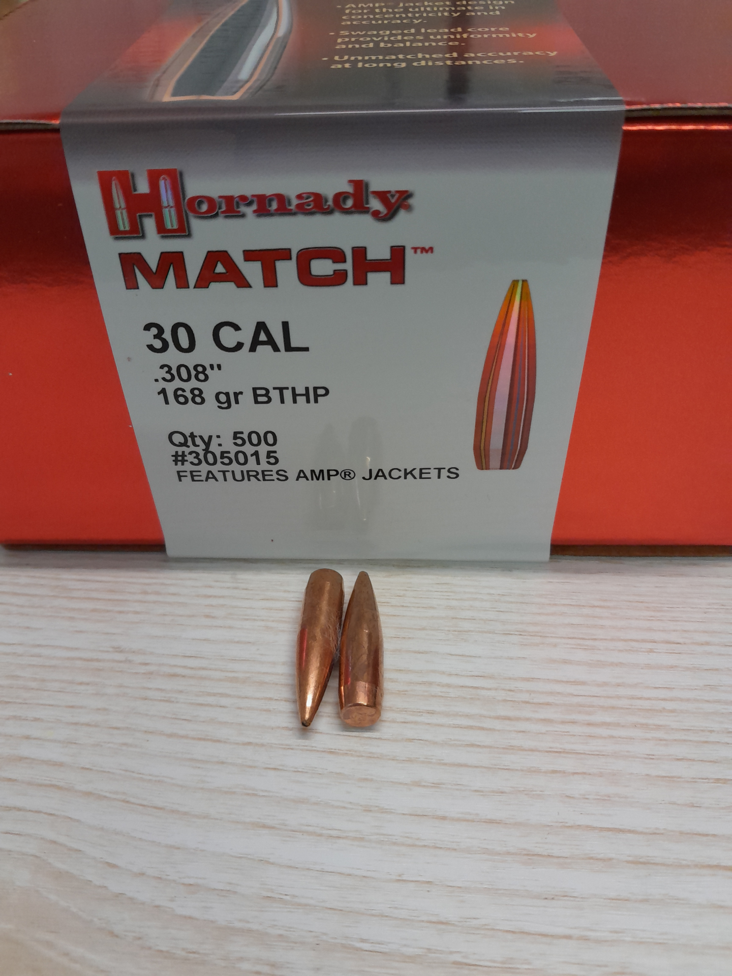 Hornady Geschosse .308 /168grs. BTHP Match 500Stk.#305015 – Bild 1