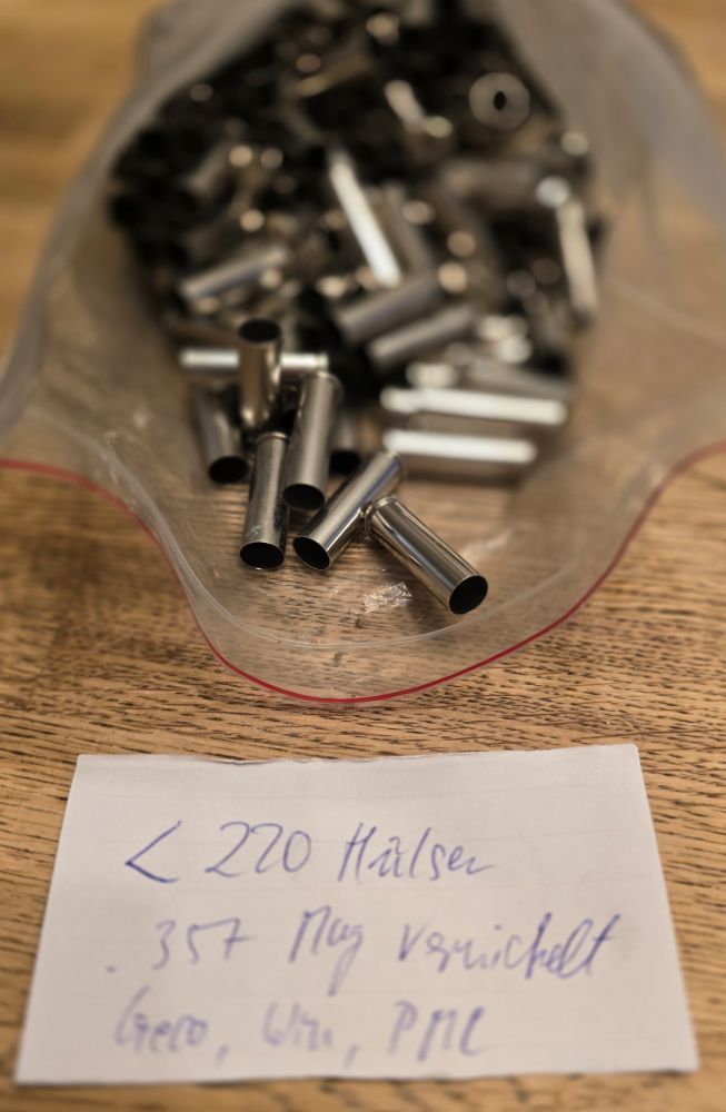 mehr als 220 vernickelte Hülsen .357 Mag, Geco, Win, PMC – Bild 1