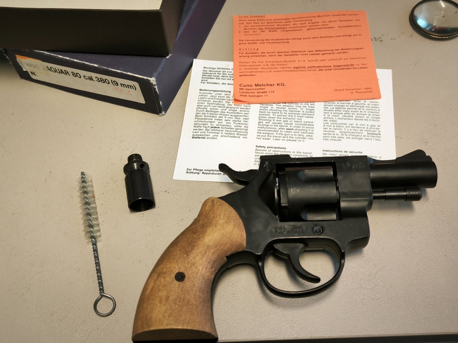 ME Jaguar 80 Schreckschussrevolver 9 mm R Knall PTB 245 – OVP + Zubehör – Bild 4