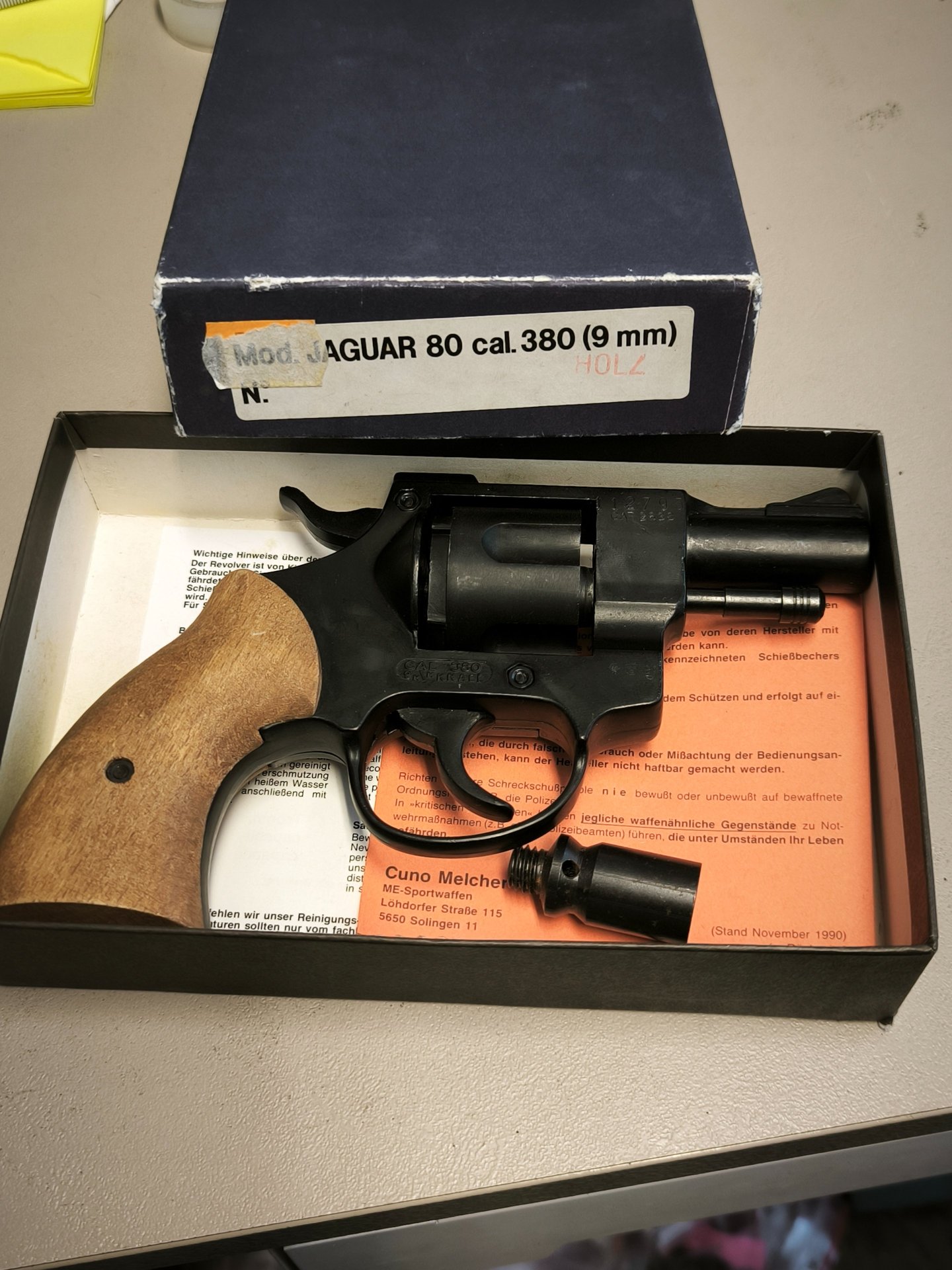ME Jaguar 80 Schreckschussrevolver 9 mm R Knall PTB 245 – OVP + Zubehör – Bild 1