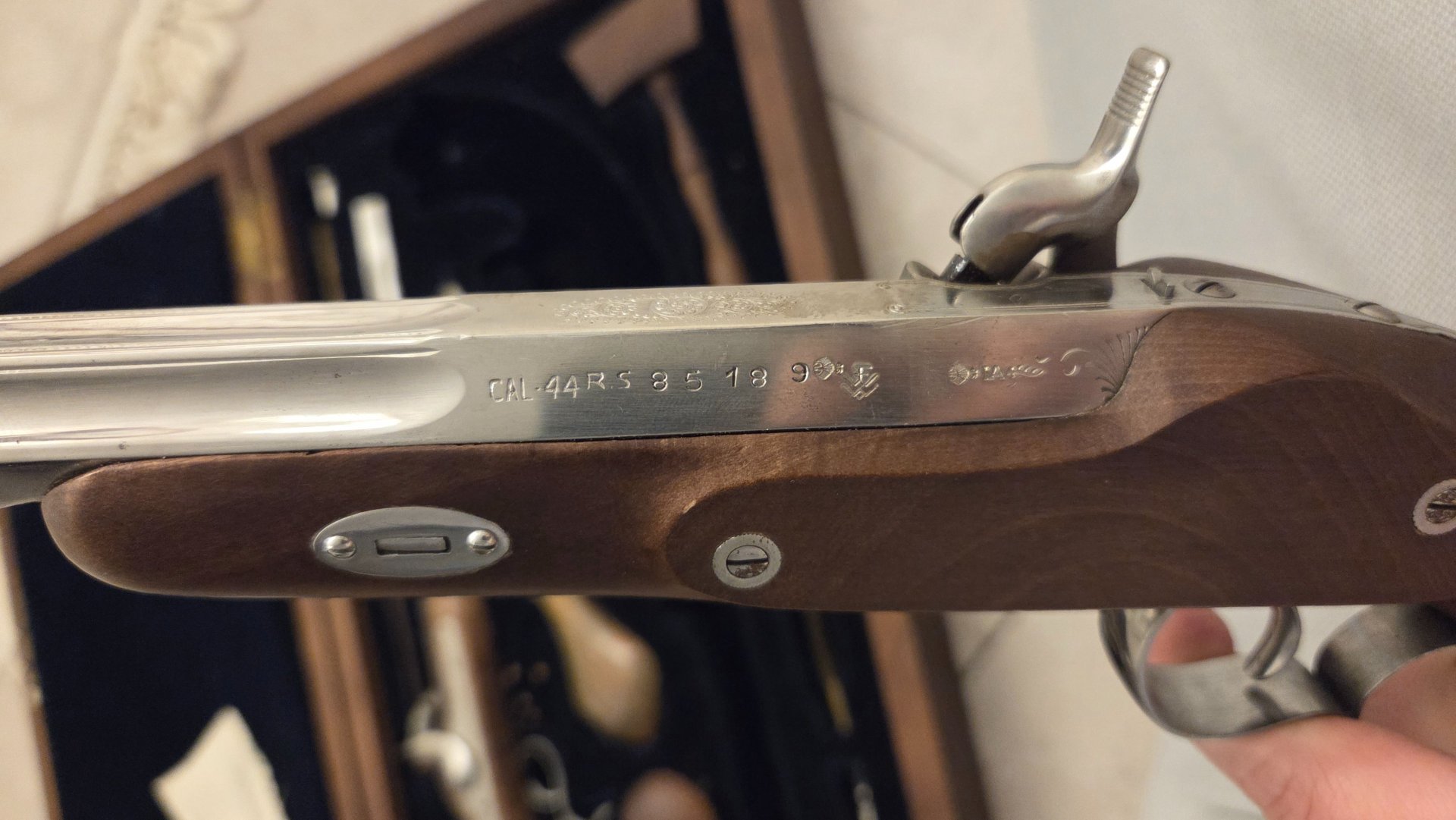 Duellpistolen-Kasten im Set – Kaliber .44 Perkussion (Spanien, Bj. 1981) inkl. reichhaltigem Zubehör – Bild 6