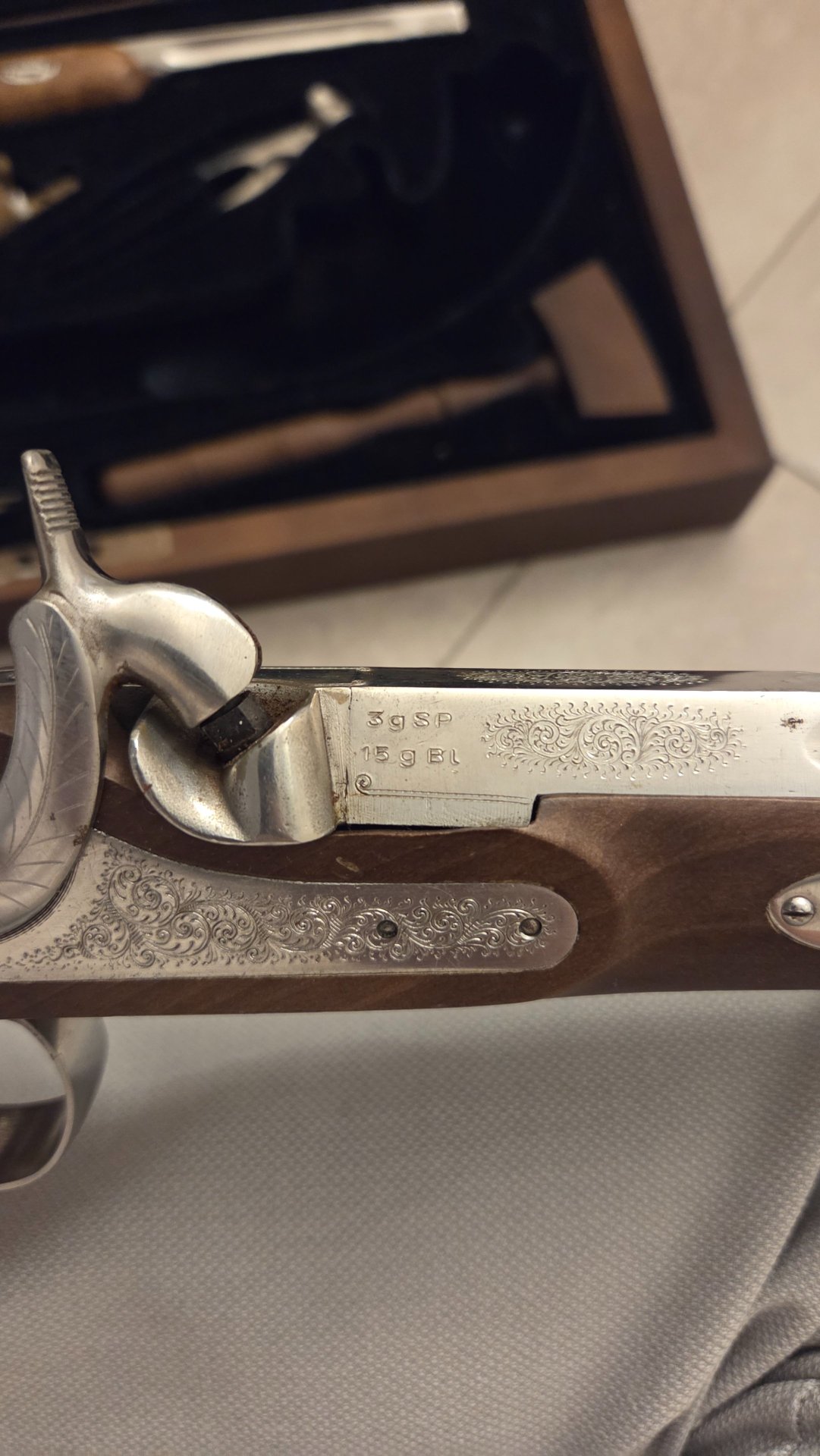 Duellpistolen-Kasten im Set – Kaliber .44 Perkussion (Spanien, Bj. 1981) inkl. reichhaltigem Zubehör – Bild 7