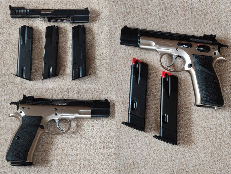 Brünner CZ 75 Jägermodell 9mm luger mit Wechselsystem Kadet .22 lr Großkaliberpistole – Bild 1