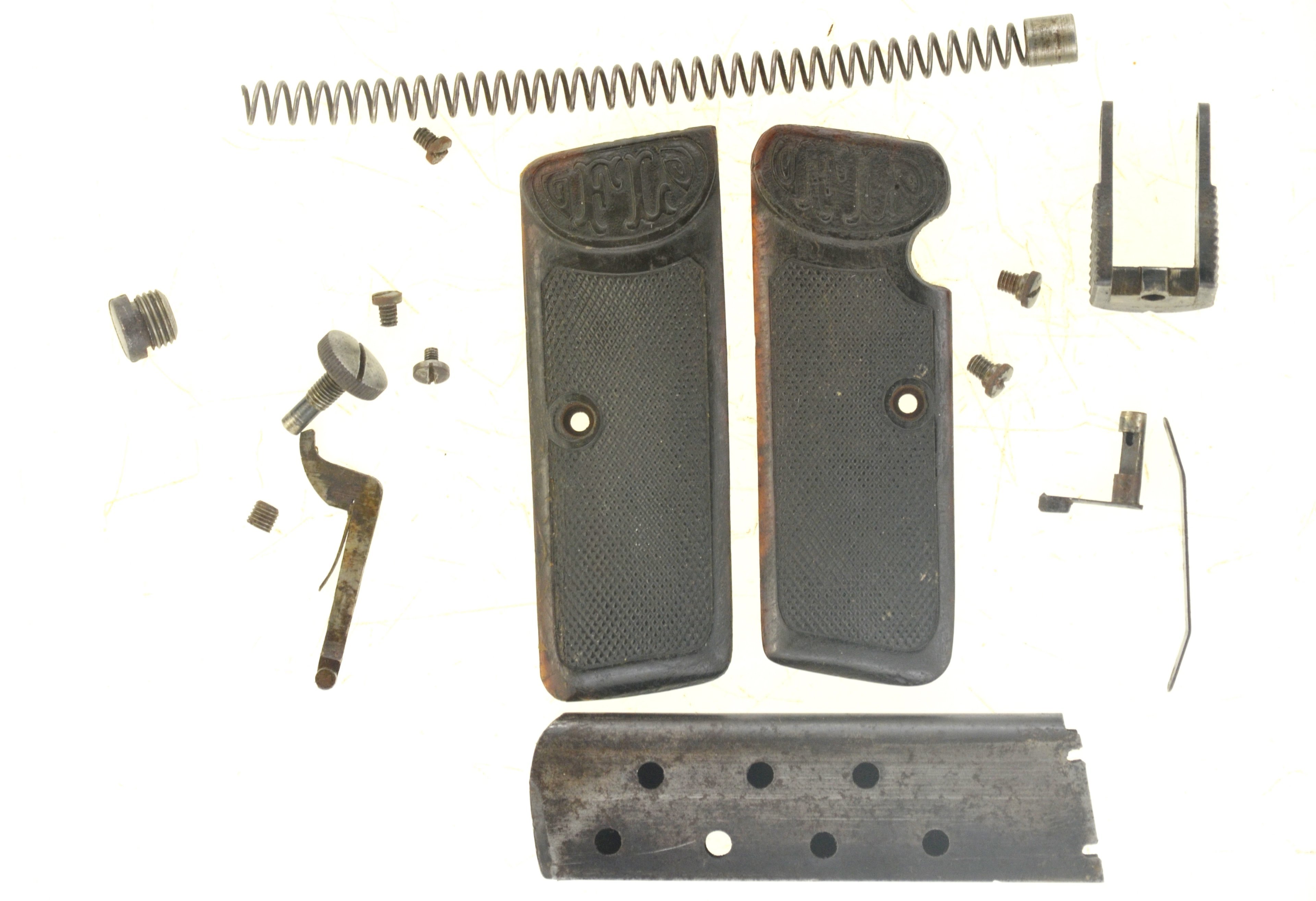 Konvolut Kleinteile Ersatzteile Pistole Armeewaffe F.L. Fritz Langenhan FL Selbstlader Kal. 7,65 mm – Bild 1