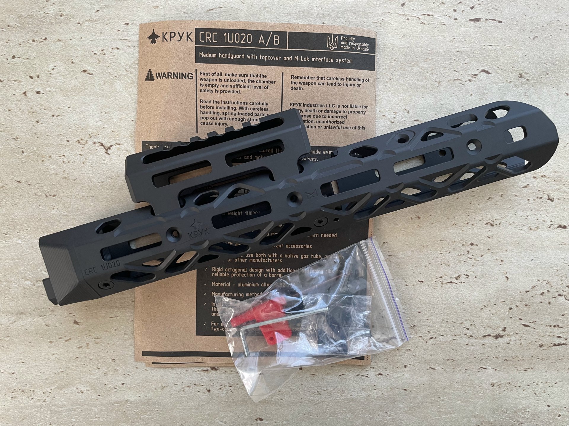 KRUK (KPYK) Mittlerer Handschutz + kurze Gasrohrabdeckung M-LOK für AKM / AK74 – SCHWARZ & UNBENUTZT – Bild 1