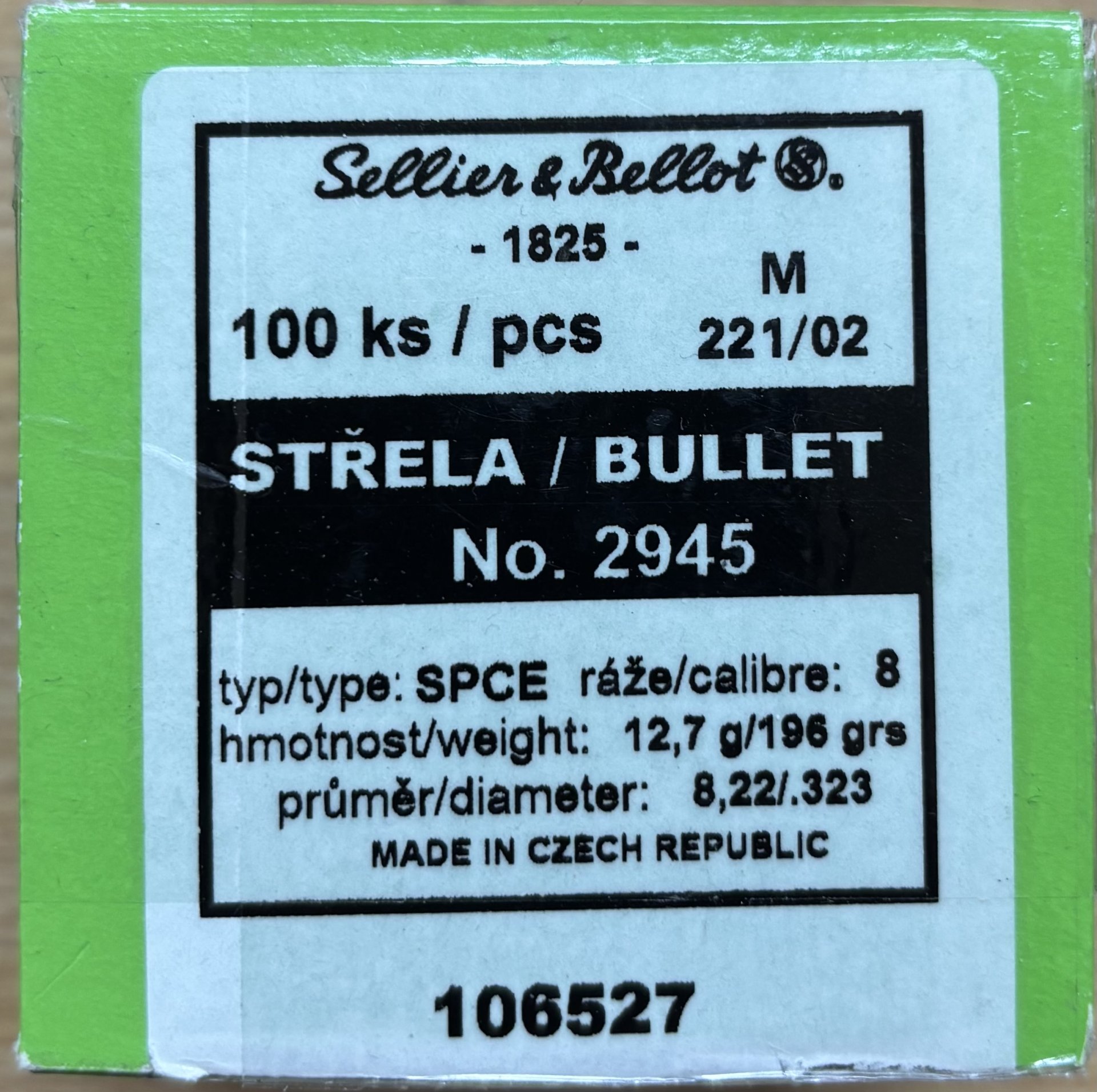 S&B Geschosse SPCE 8mm (.323) 196 Grain, 64 Stück – Bild 1