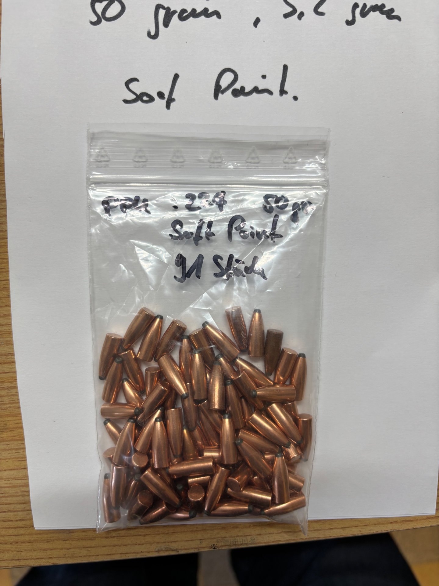 PPU Geschosse soft Point .224 mit 50 Grain, 91 Stück – Bild 1