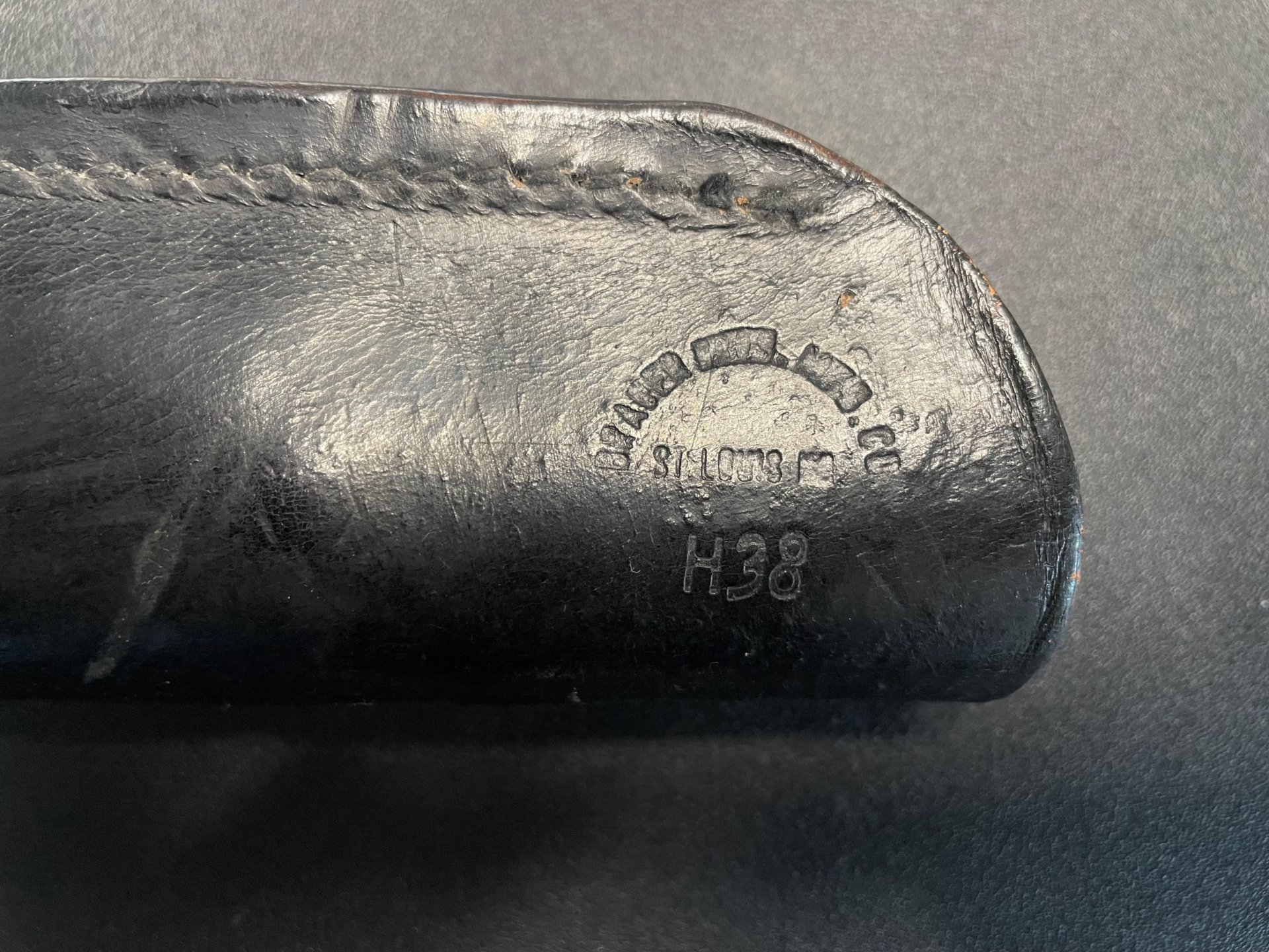 Seltenes Vintage Lederholster Brauer Bros Mfg Co St Louis - Modell H38 – Bild 4
