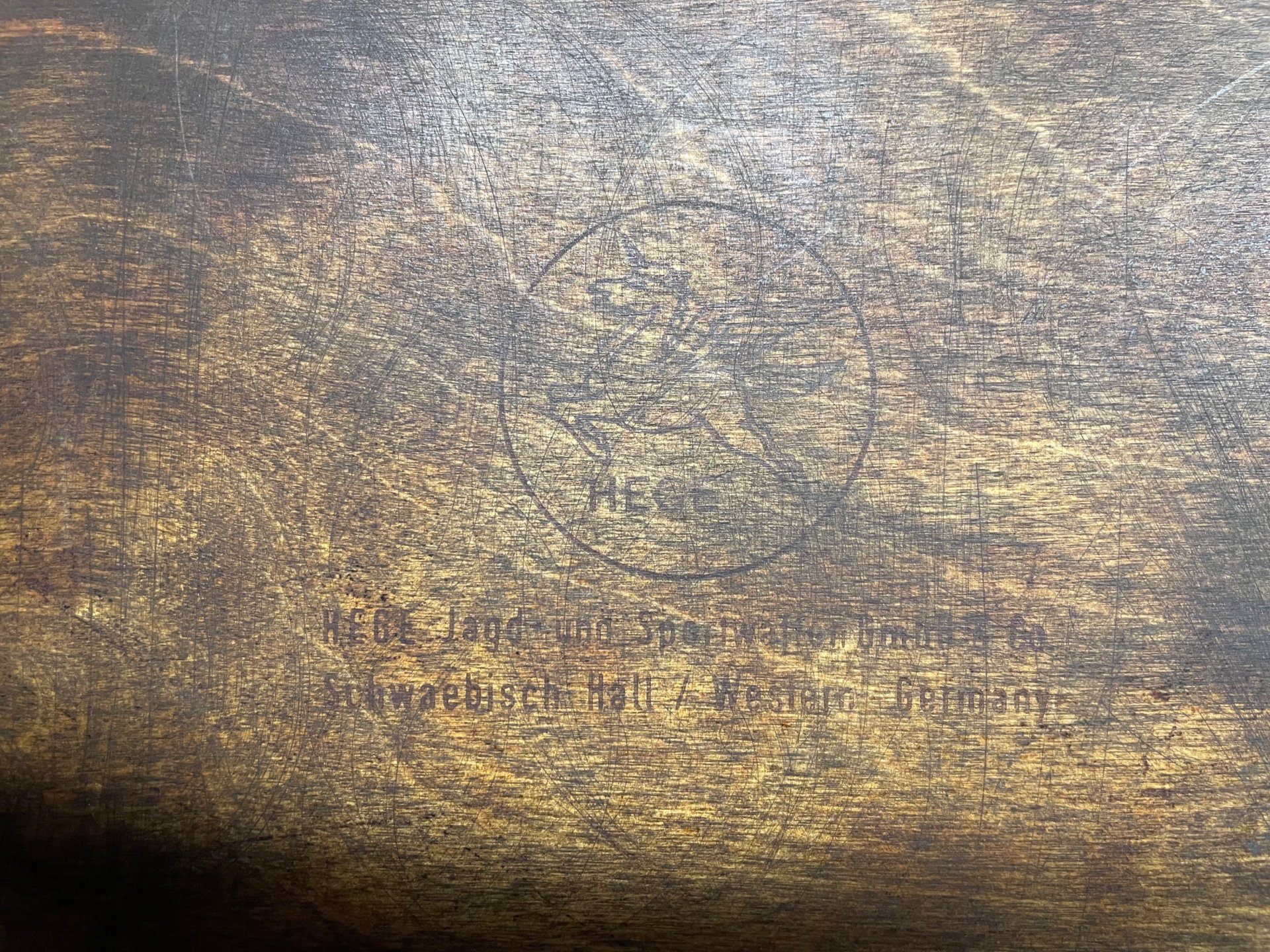 Vintage Holzbox von HEGE Jagd und Sportwaffen - Ur-Modell aus Schwaebisch Hall - Rarität – Bild 2