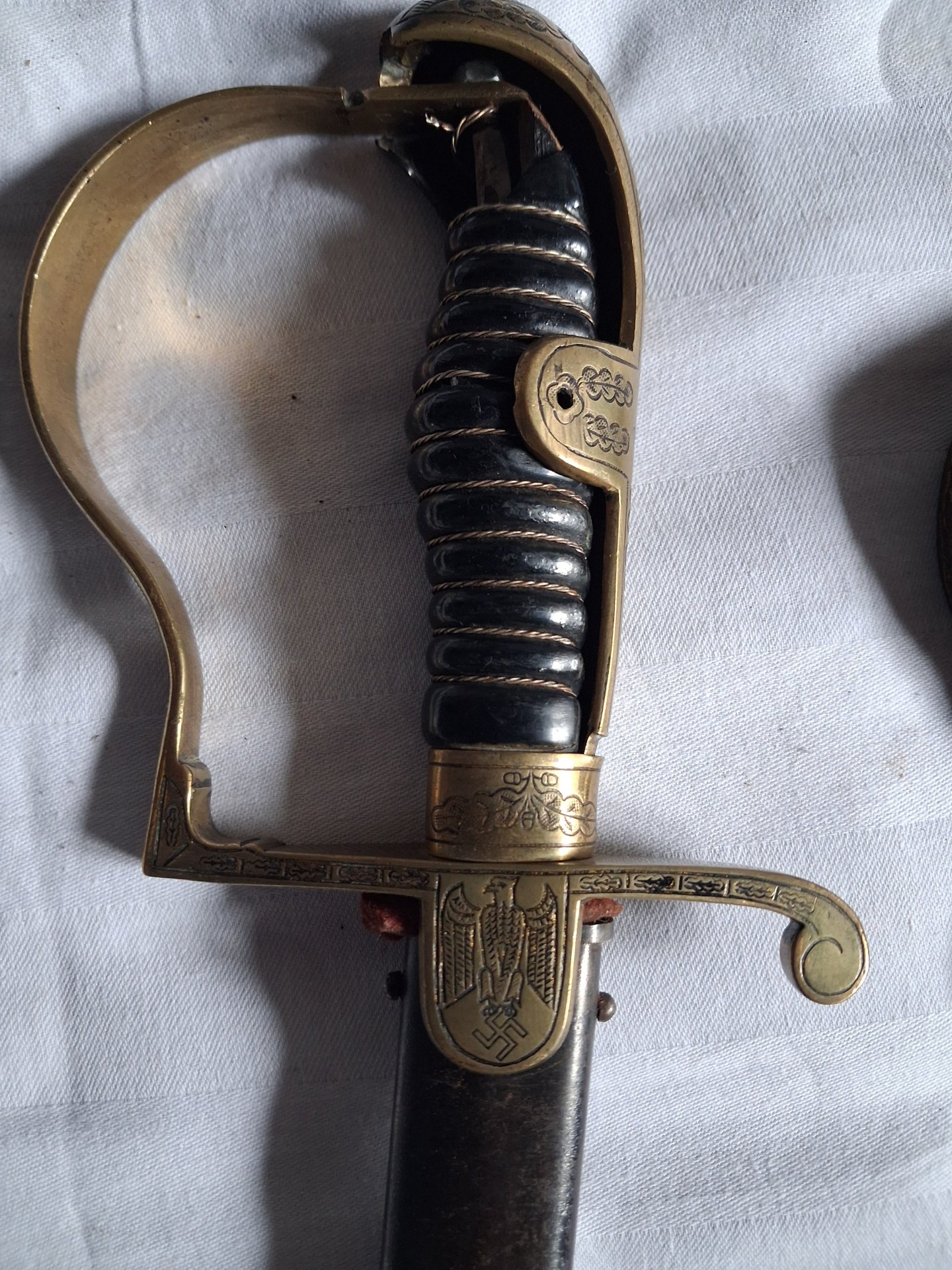 Wehrmacht Offizierssäbel mit geätzter Klinge & Scheide – Eichenlaub/Adler – Restaurationsobjekt – Bild 10