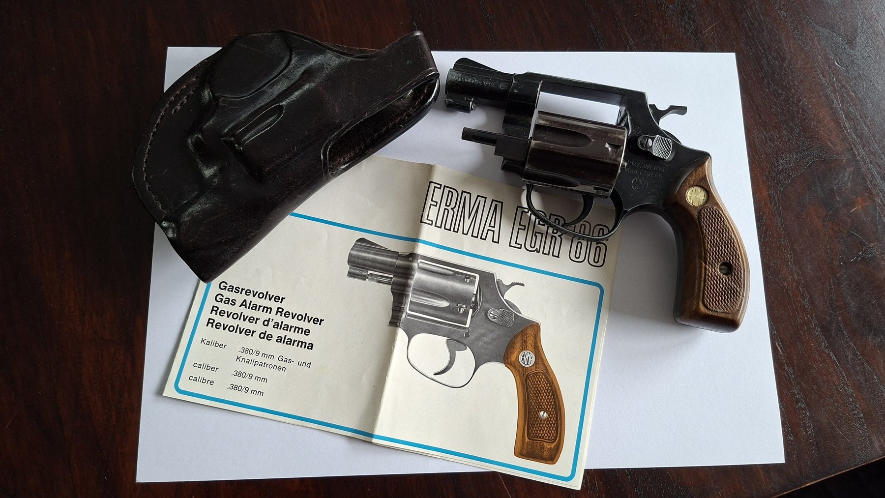 Gasrevolver ERMA EGR 66 9mm Knall, PTB162, Holster, Bedienungsanleitung – Bild 1