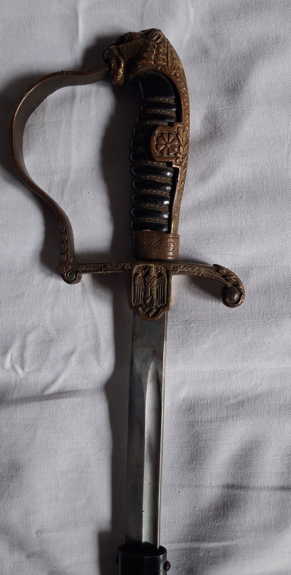 Originaler Heeres-Offizierssäbel (Löwenkopfsäbel) aus dem 2. Weltkrieg mit Stahlscheide. – Bild 6