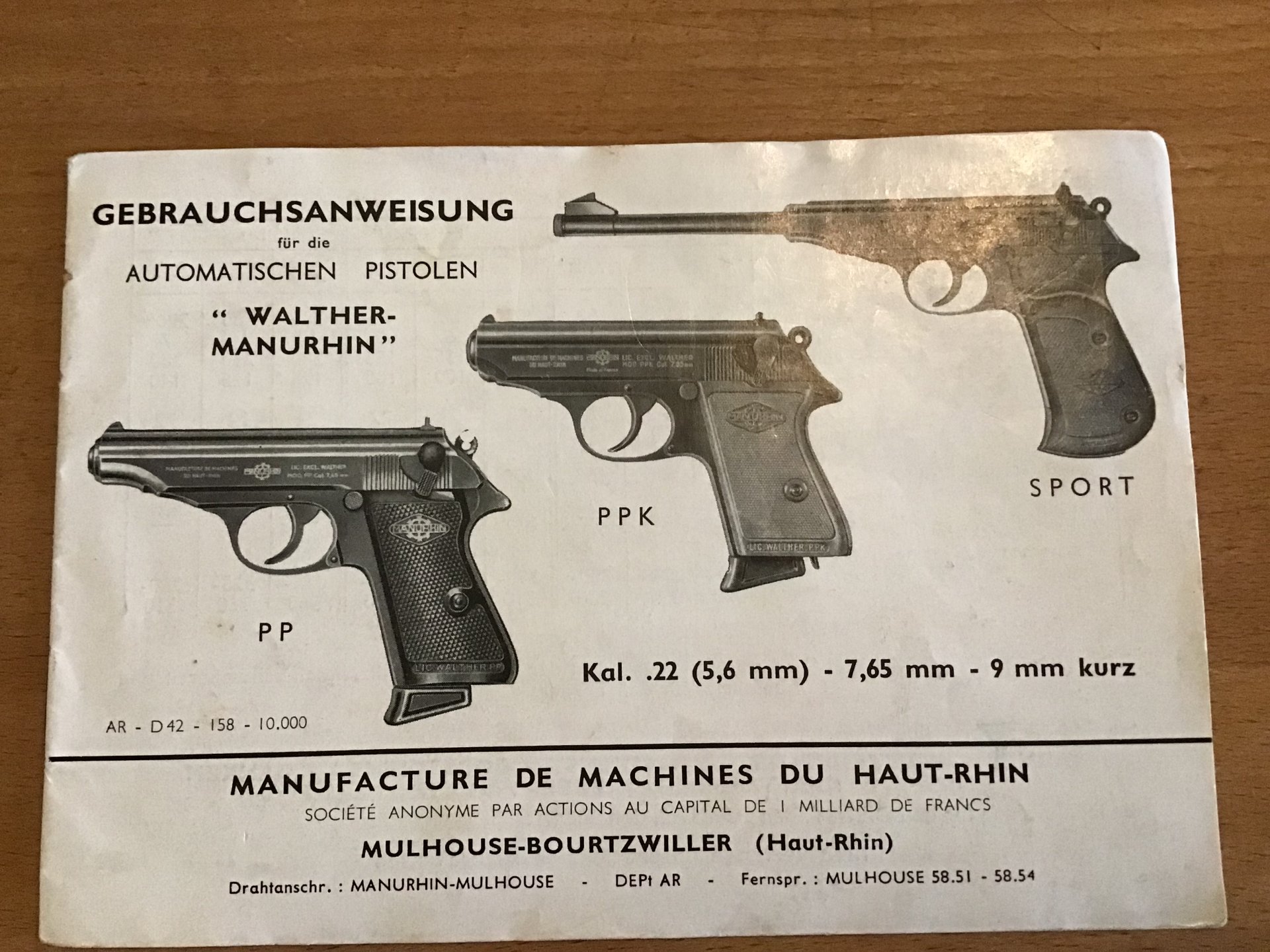 Gebrauchsanleitung Walther-Manurhin – Bild 1