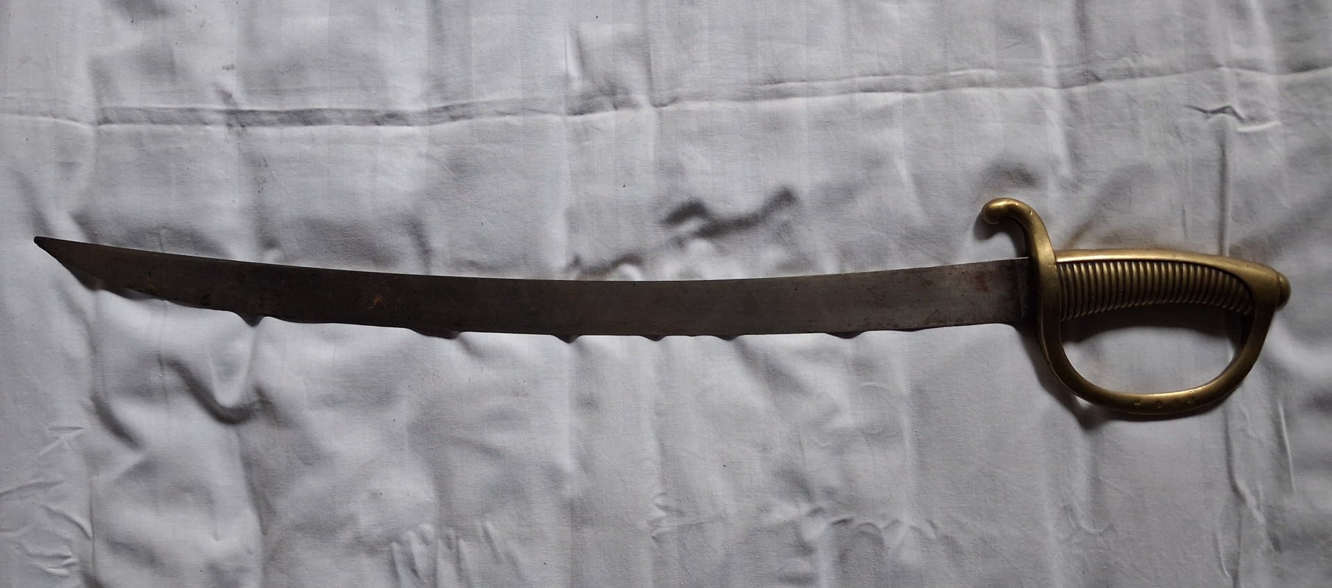 Historischer Infanterie-Säbel („Sabre Briquet“) mit Messinggefäß und Kontrollstempeln. – Bild 4