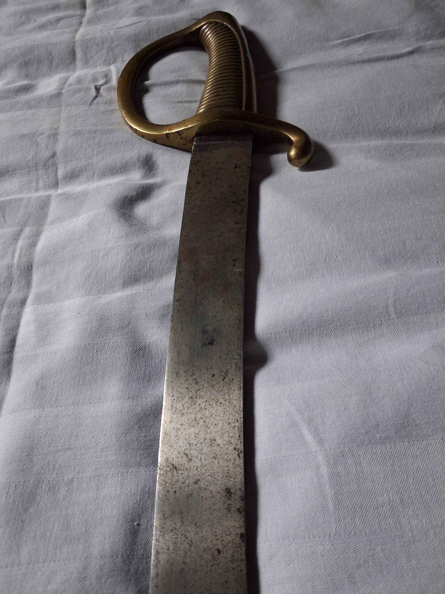 Historischer Infanterie-Säbel („Sabre Briquet“) mit Messinggefäß und Kontrollstempeln. – Bild 3