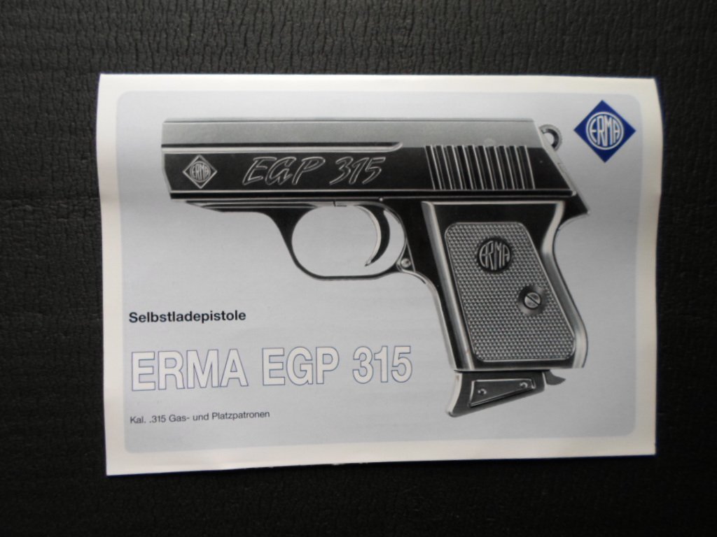 ERMA EGP 315 BEDIENUNGSANLEITUNG NEUWERTIG – Bild 1