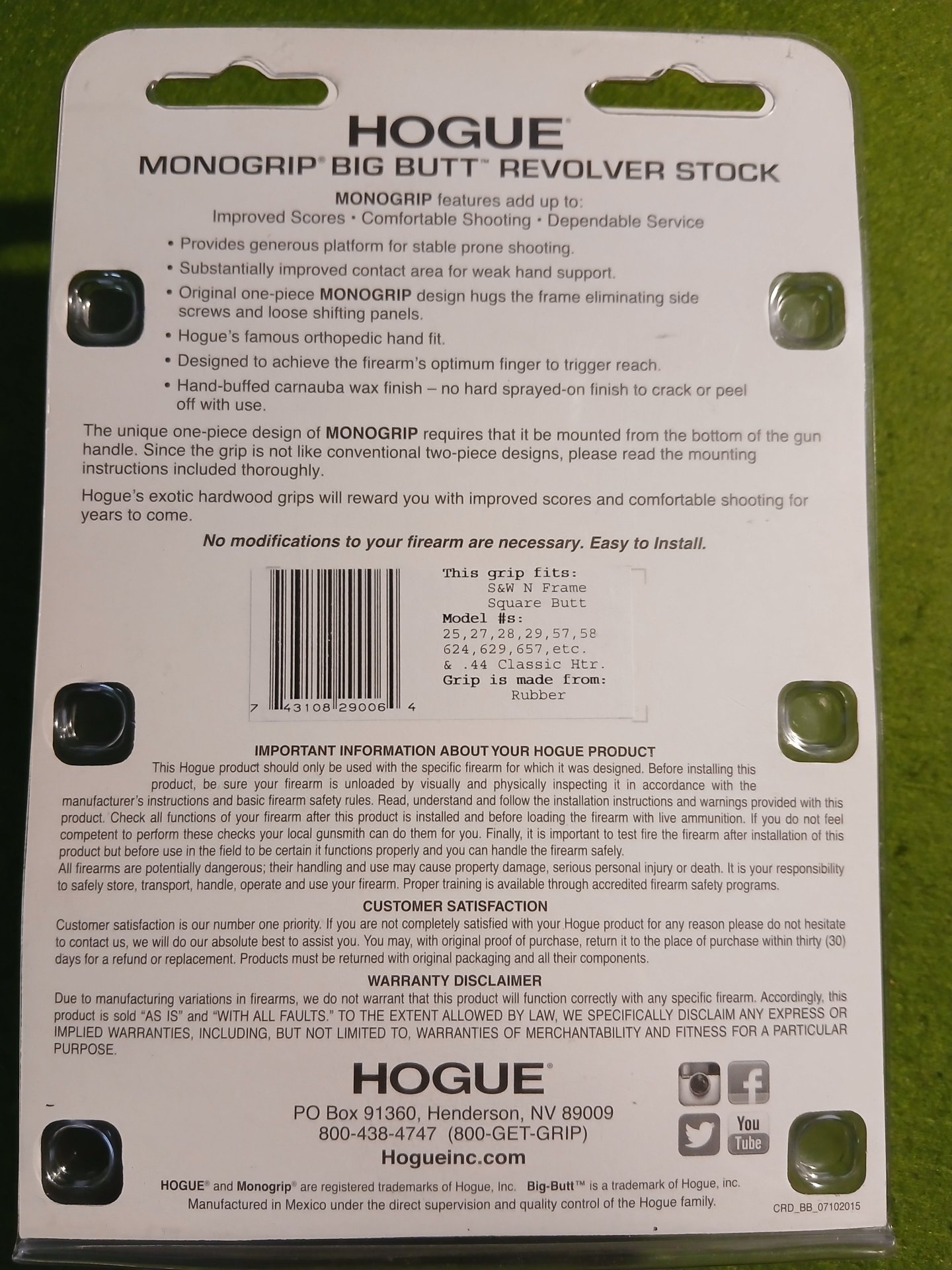 Hogue Griff 44 Magnum N Square Butt – Bild 4