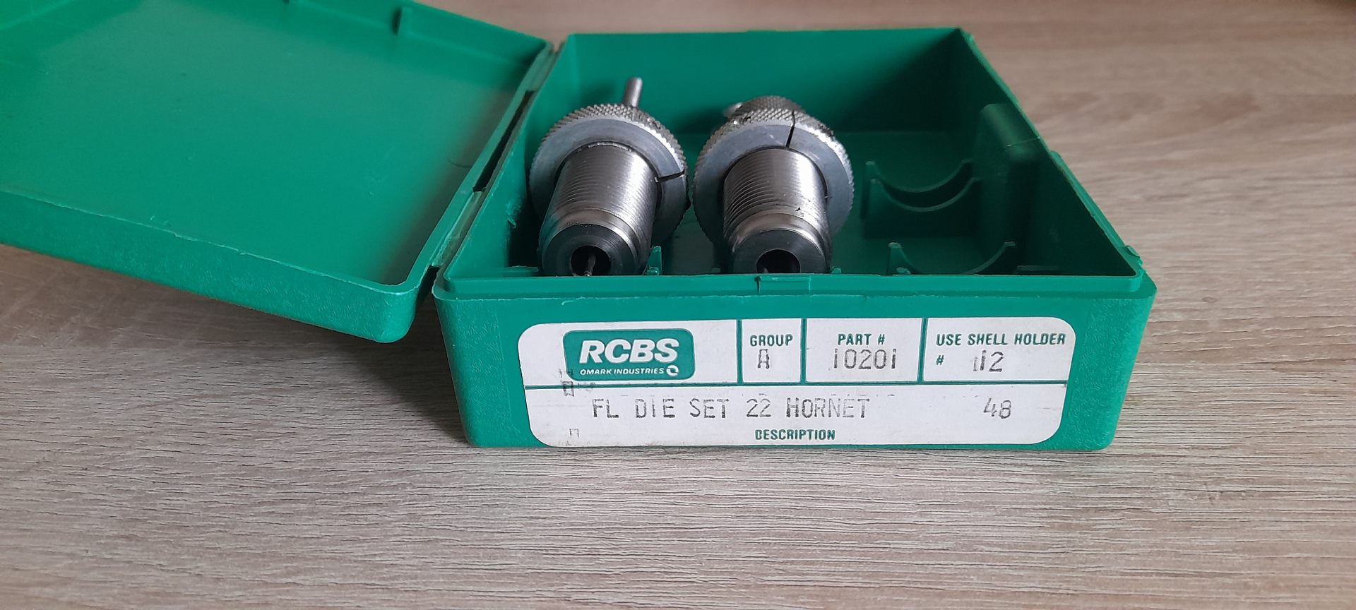 RCBS .22 Hornet FL DIE SET mit Hülsenhalter – Bild 1