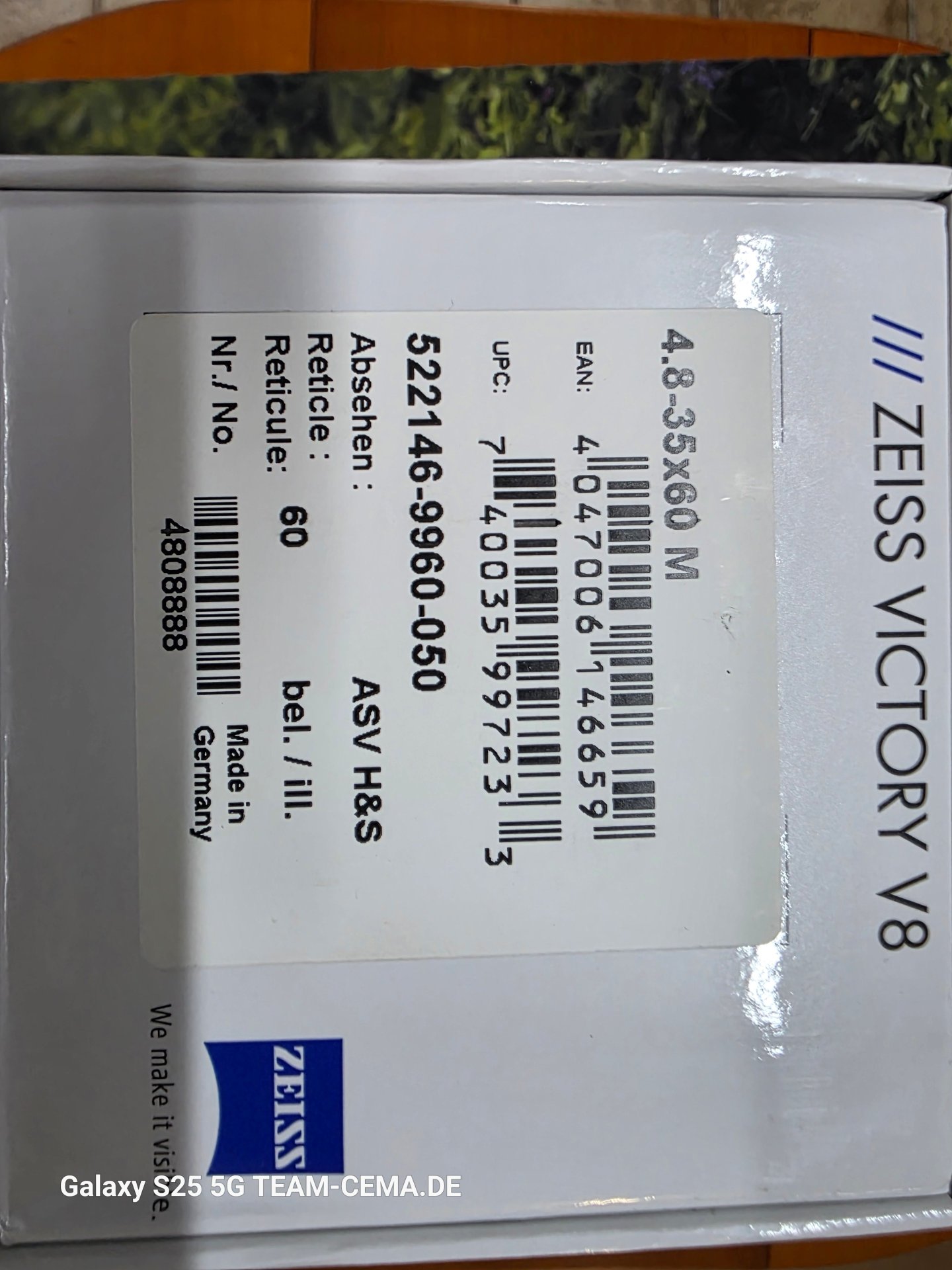 Zeiss Victory V8 in 4,8 - 35 M x 60 LA 60 mit Schiene, EAW Obt. S 202, AVS Seite und Höhe, wie neu! – Bild 2