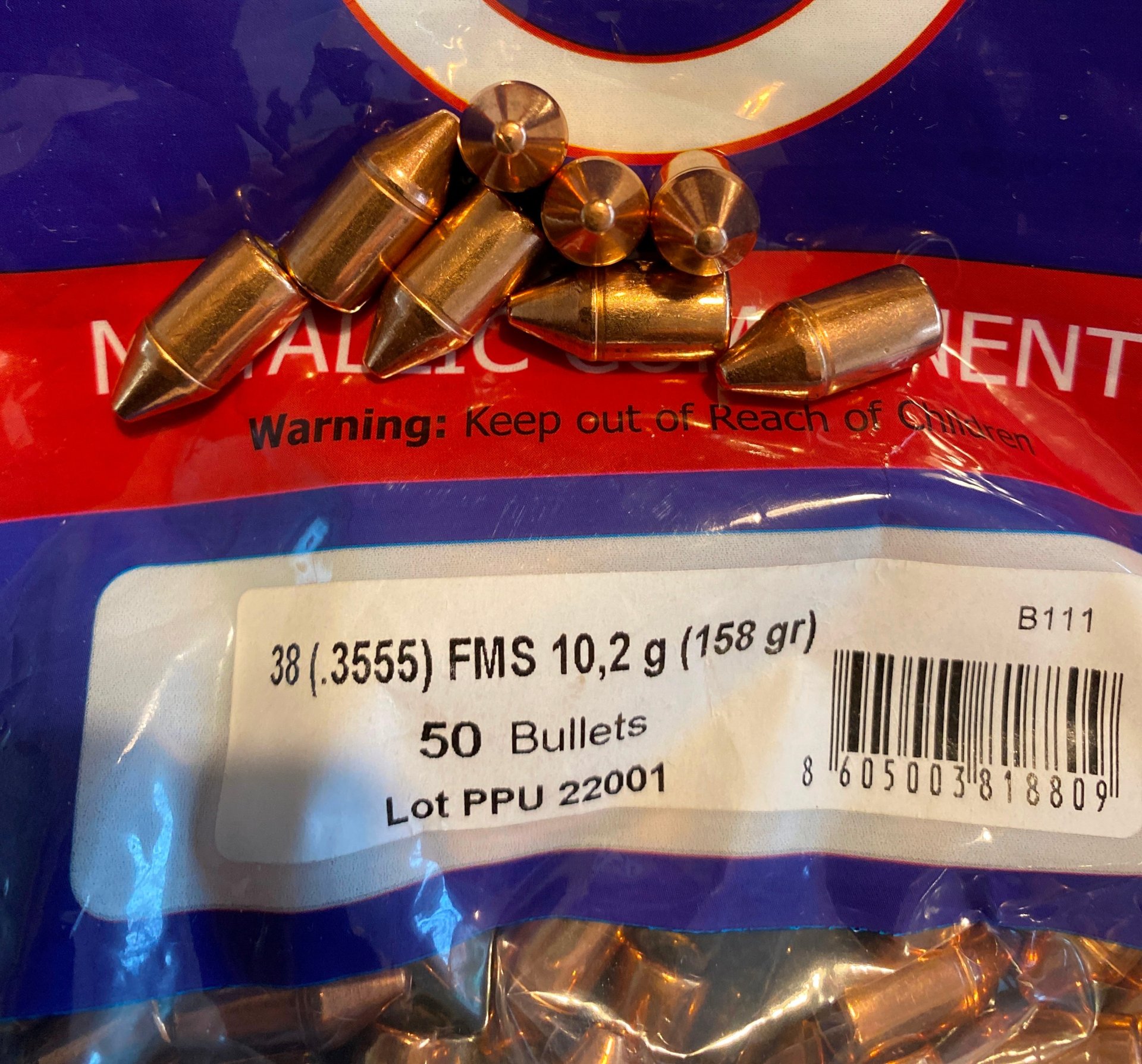 50 Vollmantel Spitz PPU Geschosse. Kal .38 Spl.- .357 Mag – Bild 1