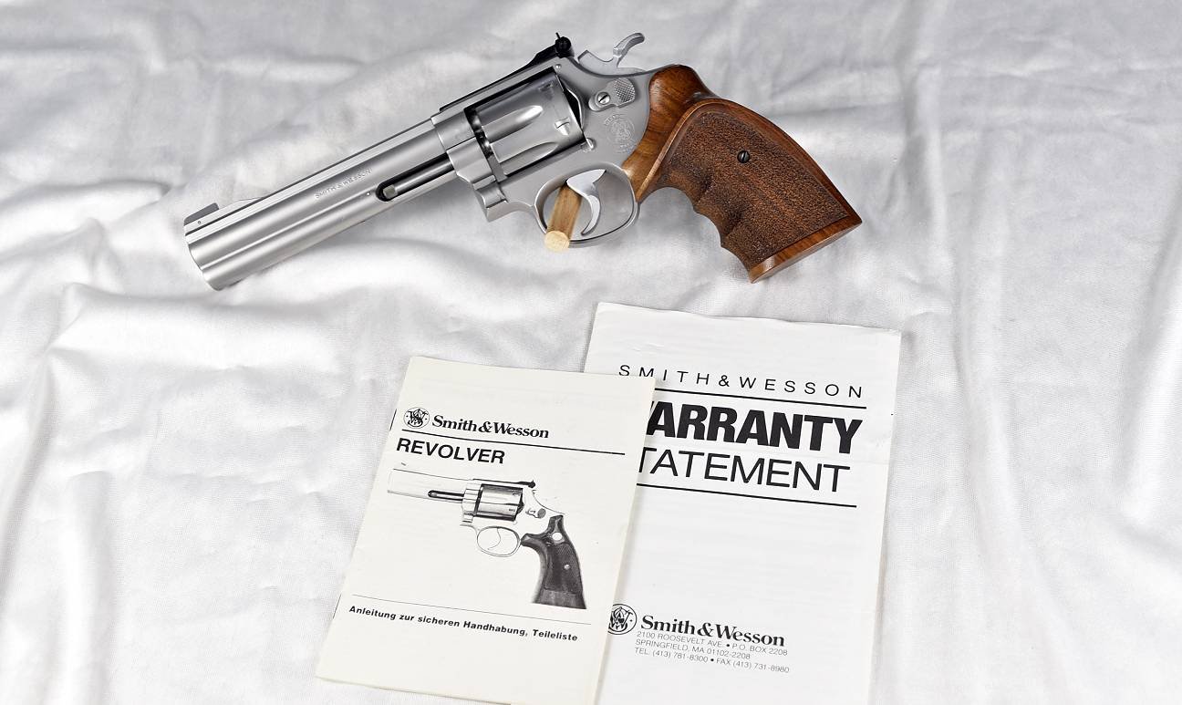 Smith & Wesson Mod. 617 .22 Target Champion 6" - TOP Zustand! Nill Matchgriff, Target Hammer/Abzug – Bild 10