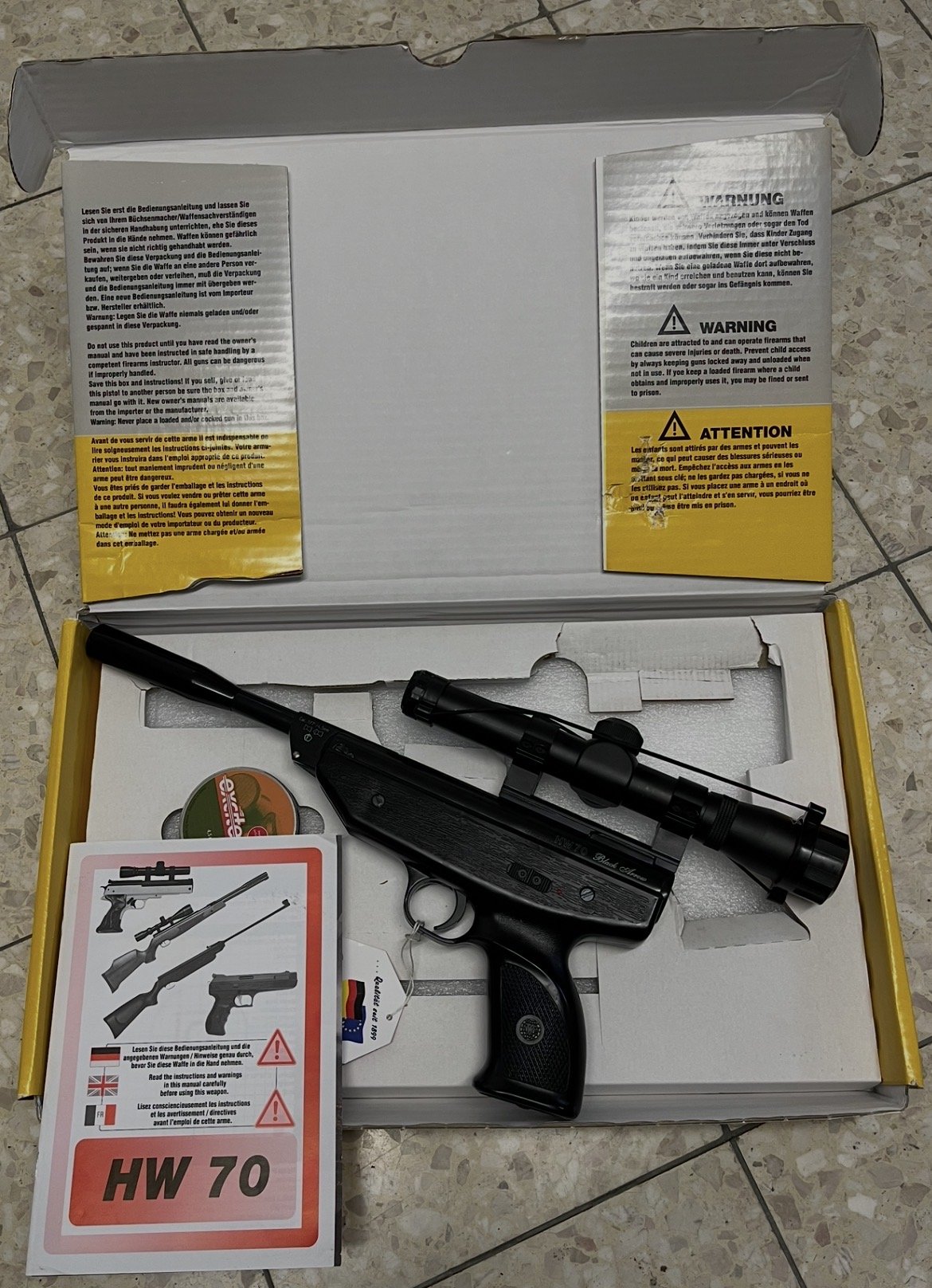 Weihrauch HW70 Black Arrow 4,5mm mit Zielfernrohr 2x20 Walther – Bild 1