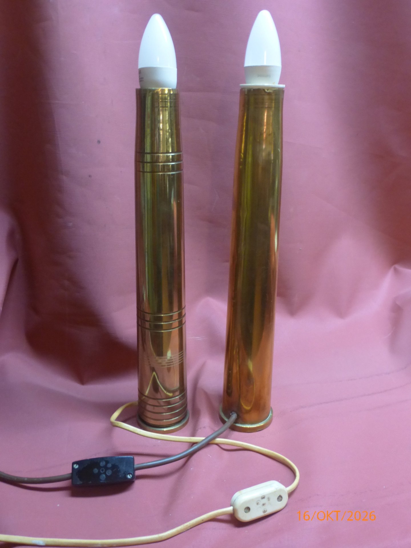 Messing/Hülse/40x365/DM20/Lampe/2 Stück/Bofors/Flak/Reservistika – Bild 2