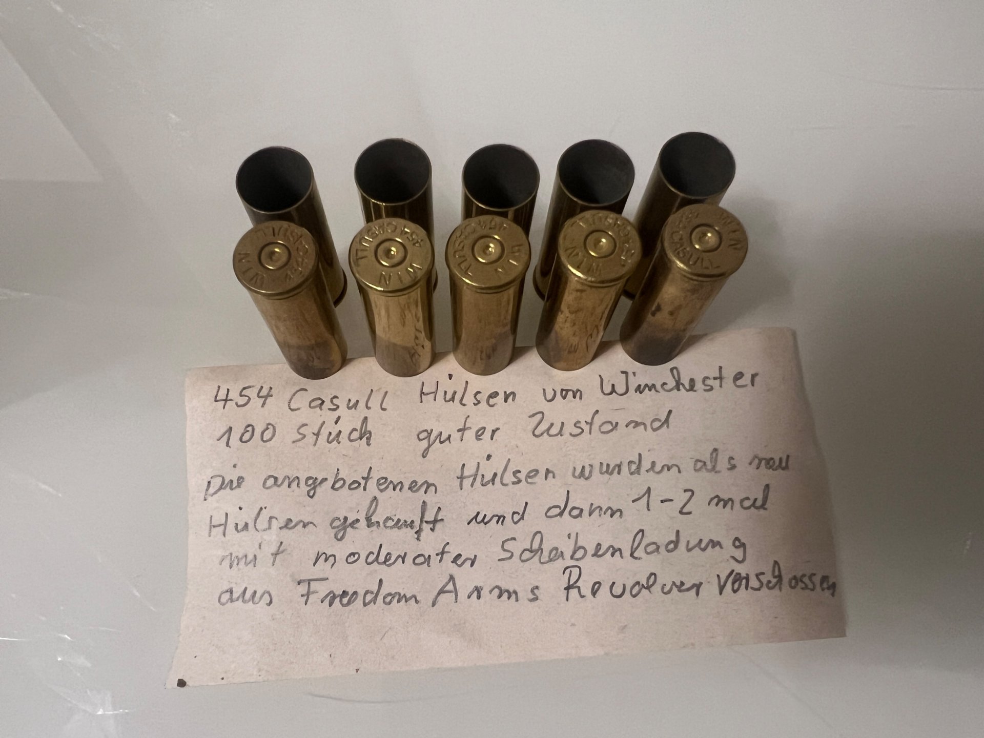 454 Casull Hülsen 100 Stück Hersteller Winchester – Bild 1
