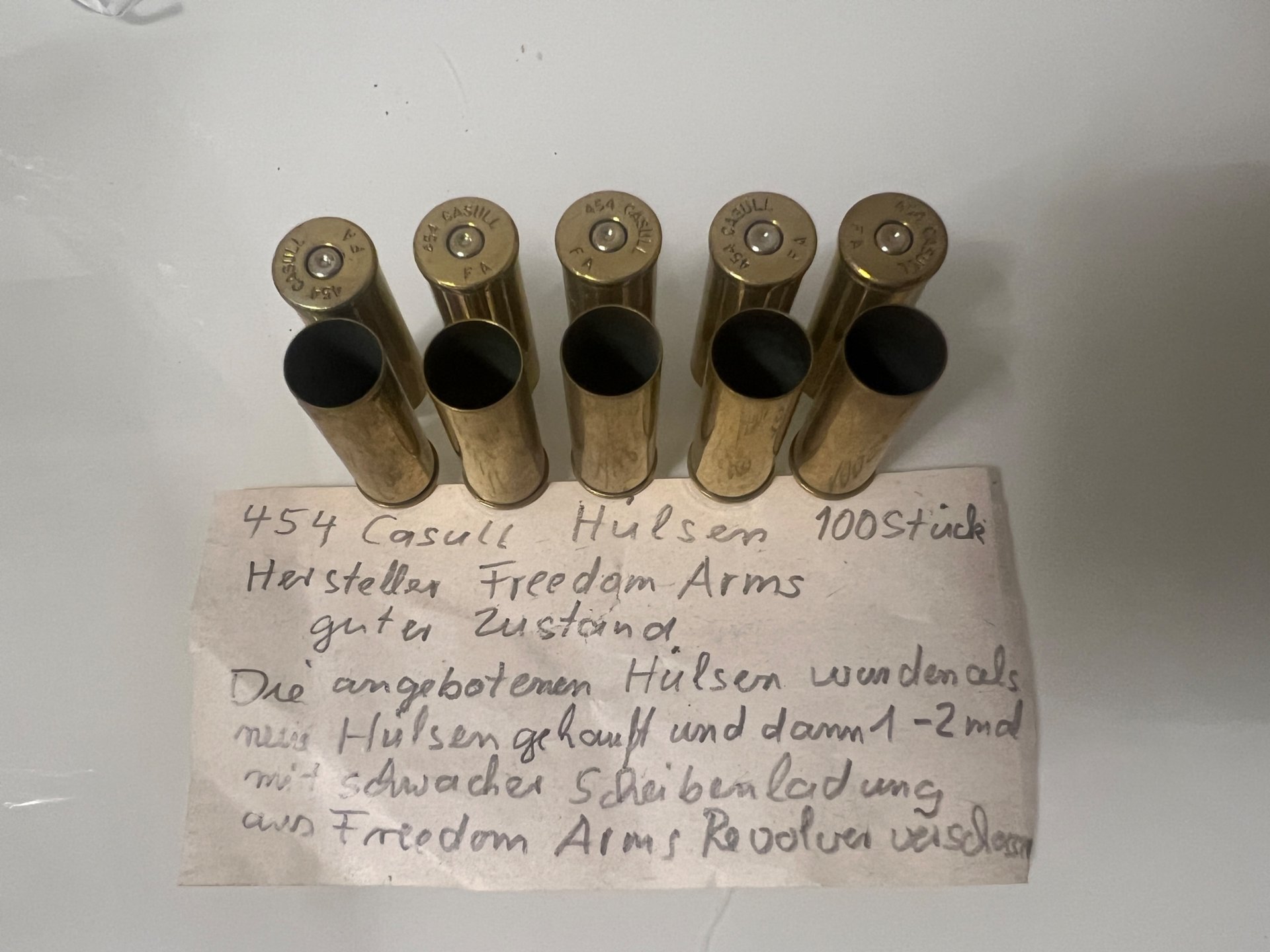 454 Casull Hülsen 100 Stück Hersteller Freedom Arms – Bild 1