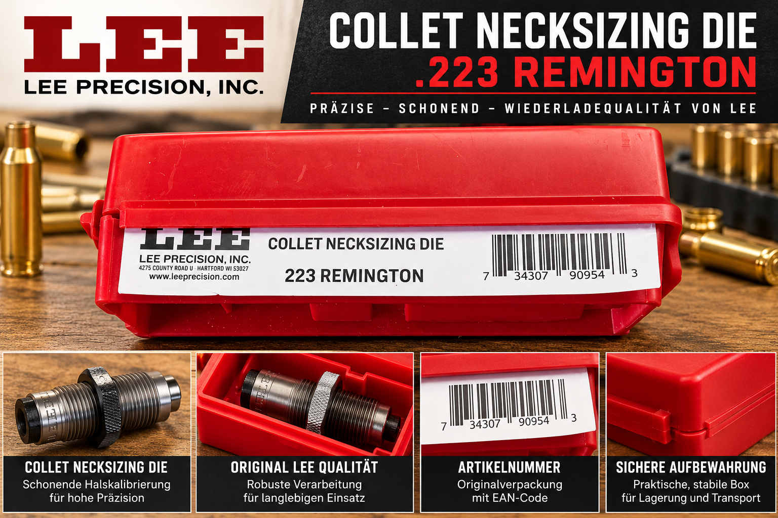 LEE COLLET NECK SIZING DIE .223 REMINGTON – NEU – Bild 1
