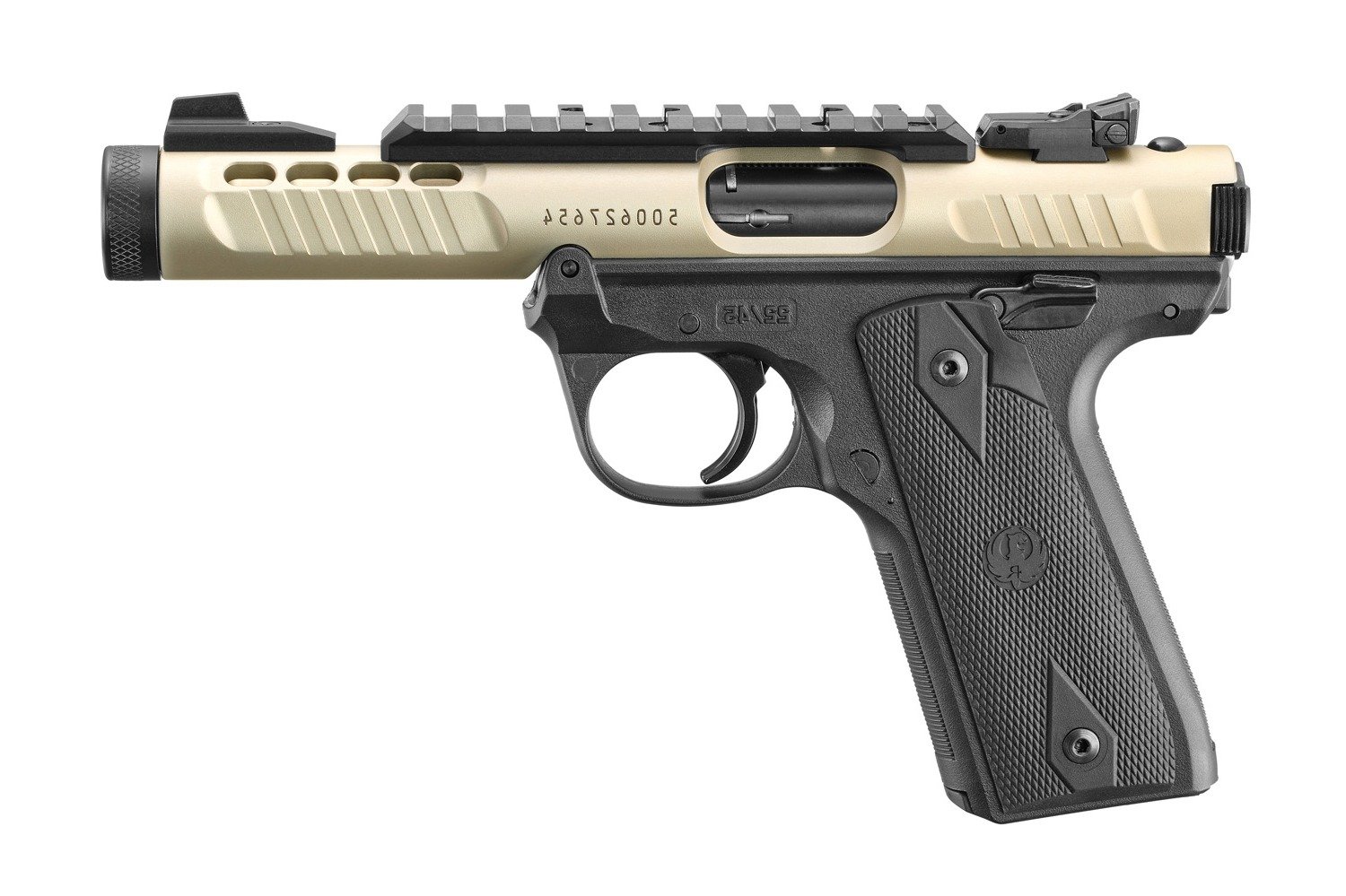Ruger Mark IV 22/45 Lite .22 lfb. Lauf 4,4" Champagne Anodized 1/2"-28 – Bild 1