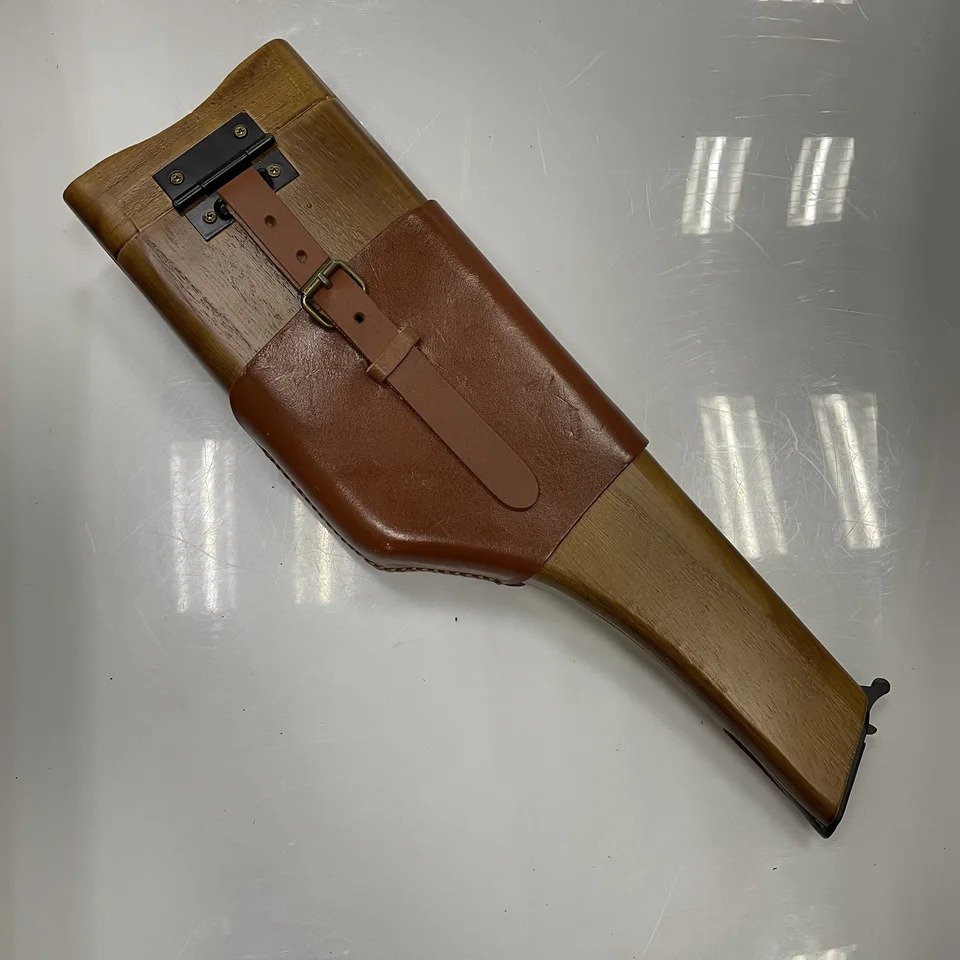 Mauser C96 Broomhandle M712 Schnellfeuer Anschlagkasten mit Belederung Repro – Bild 4