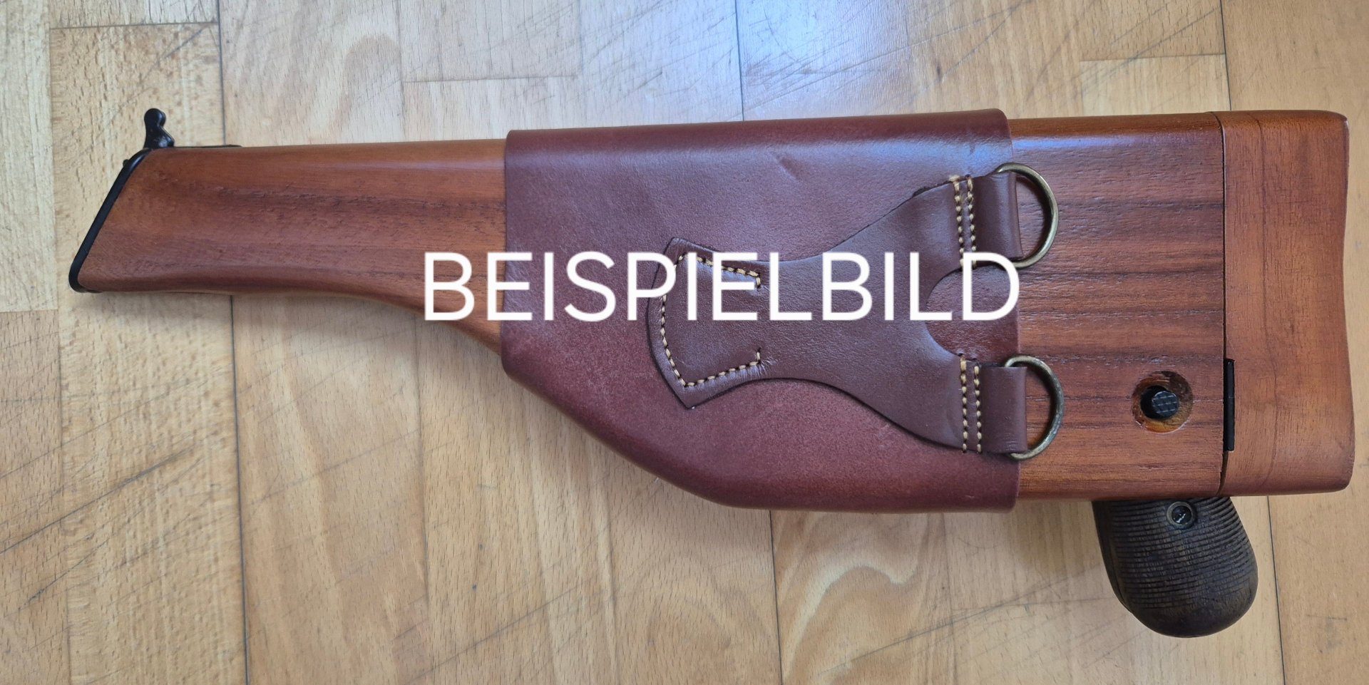 Mauser C96 Broomhandle M712 Schnellfeuer Anschlagkasten mit Belederung Repro – Bild 2