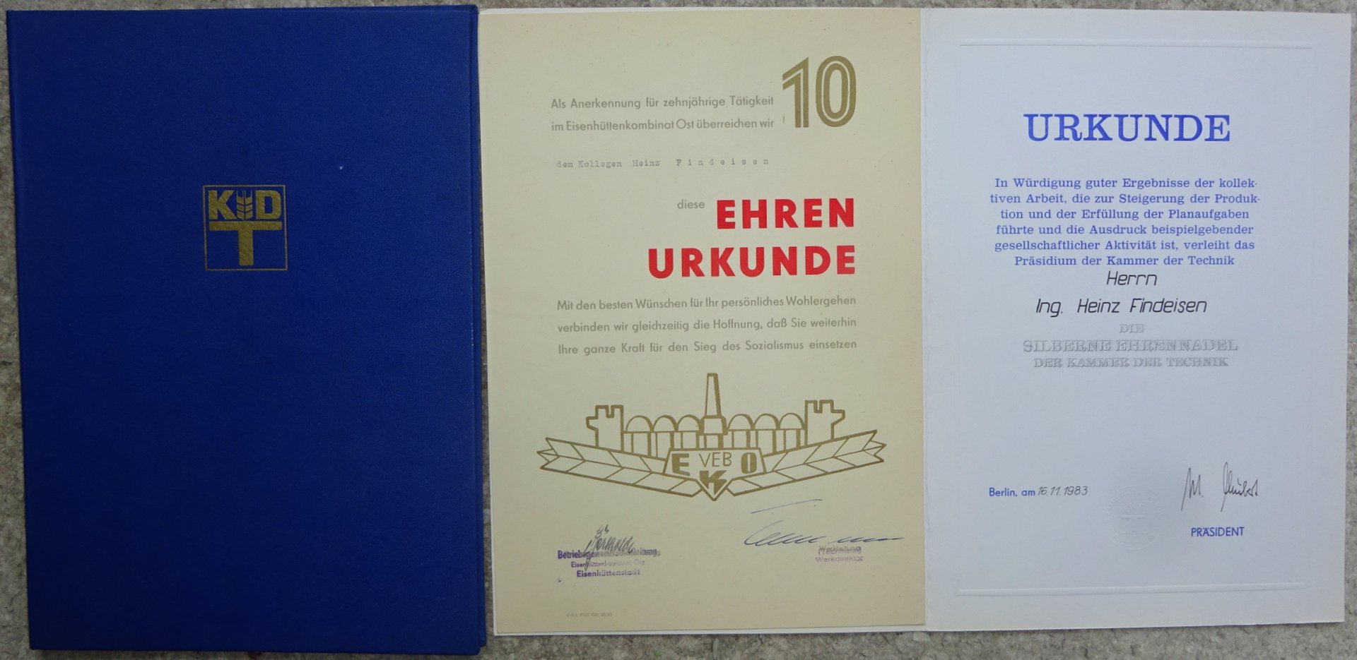 DDR-Urkunden mit Mappe – Bild 1